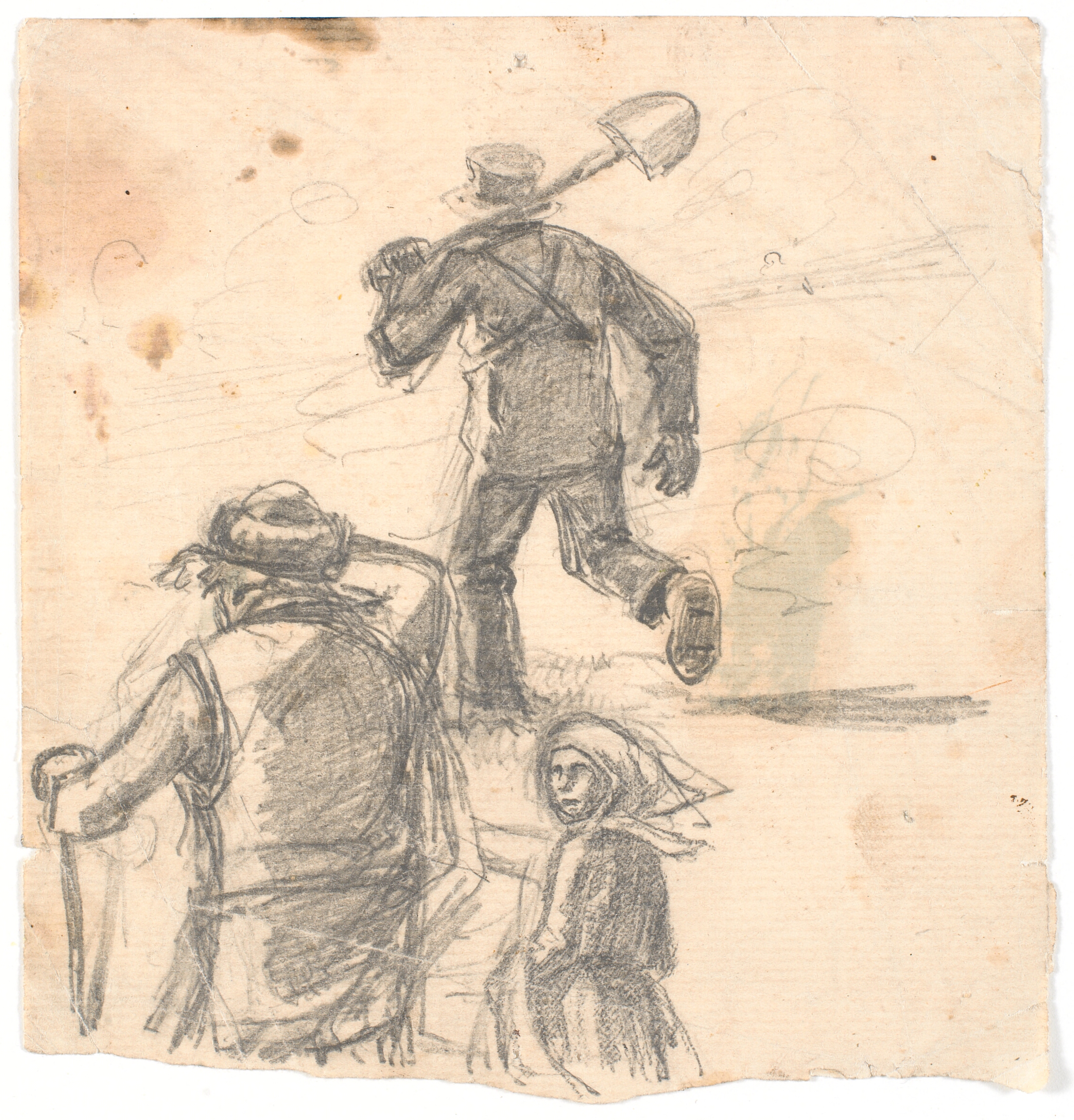 Figurstudier til ildebrandsbillede