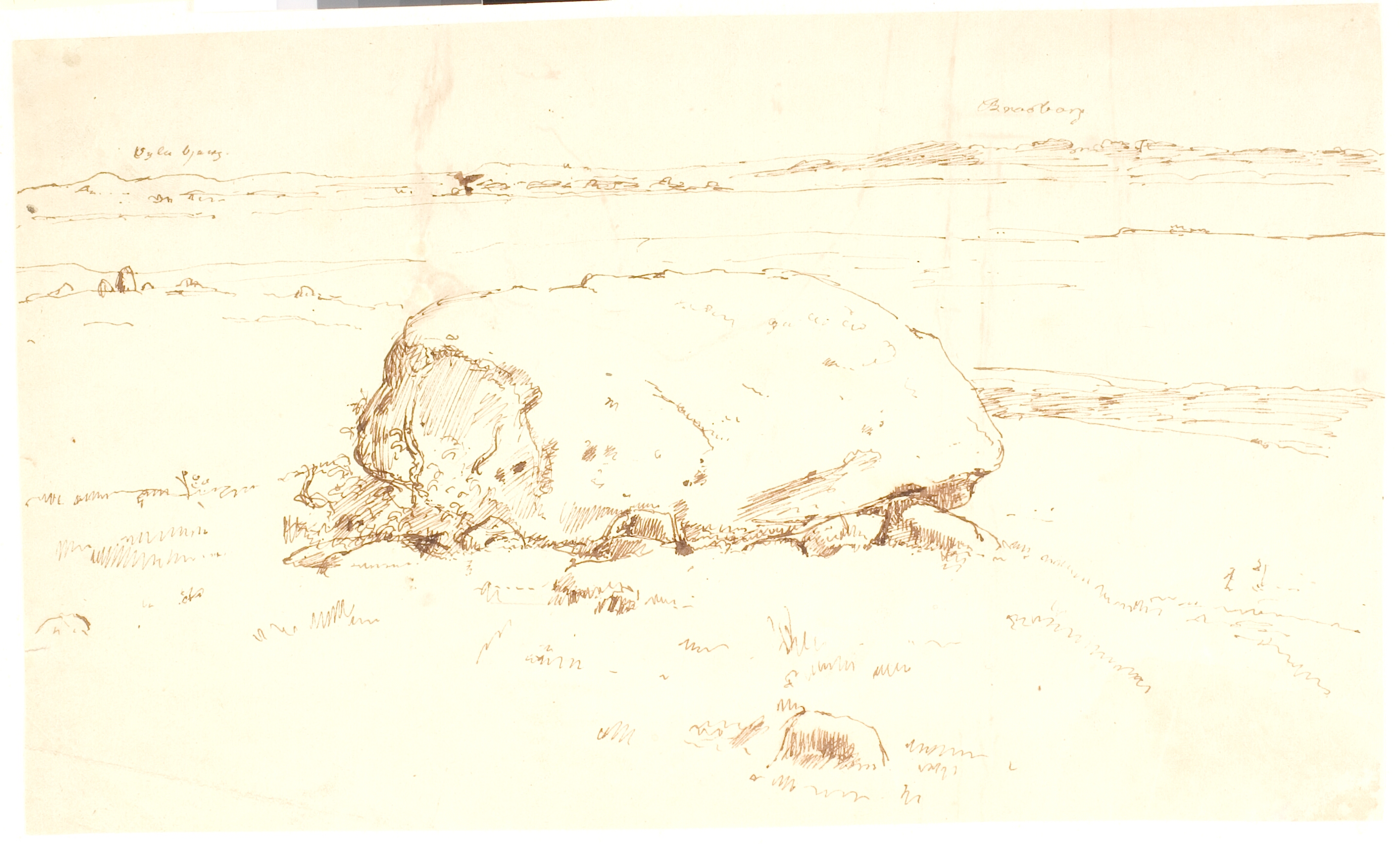 Udsigt fra Brandsø mod Fyn. I baggrunden Brahesborg og Vissenbjerg