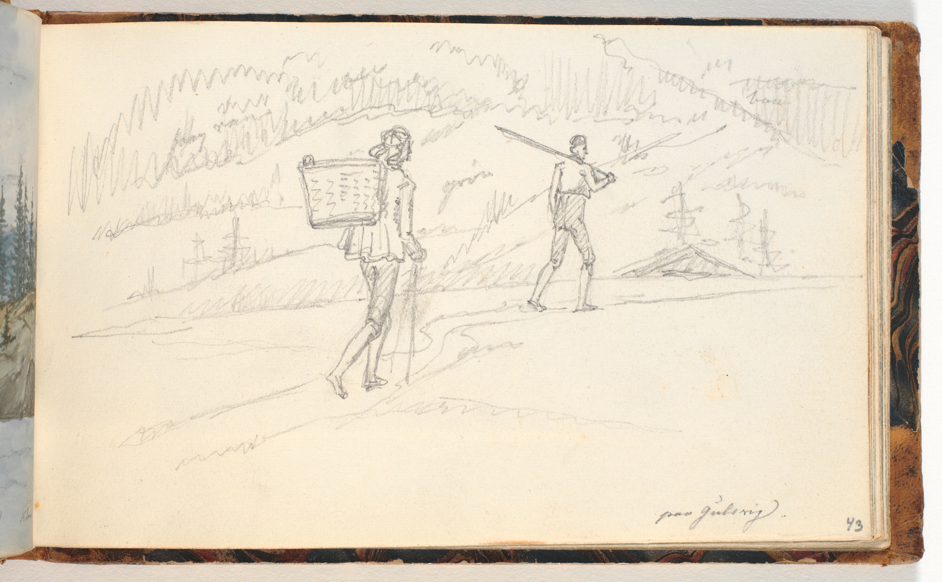 Vandrere i et landskab. Gulsvik, Norge