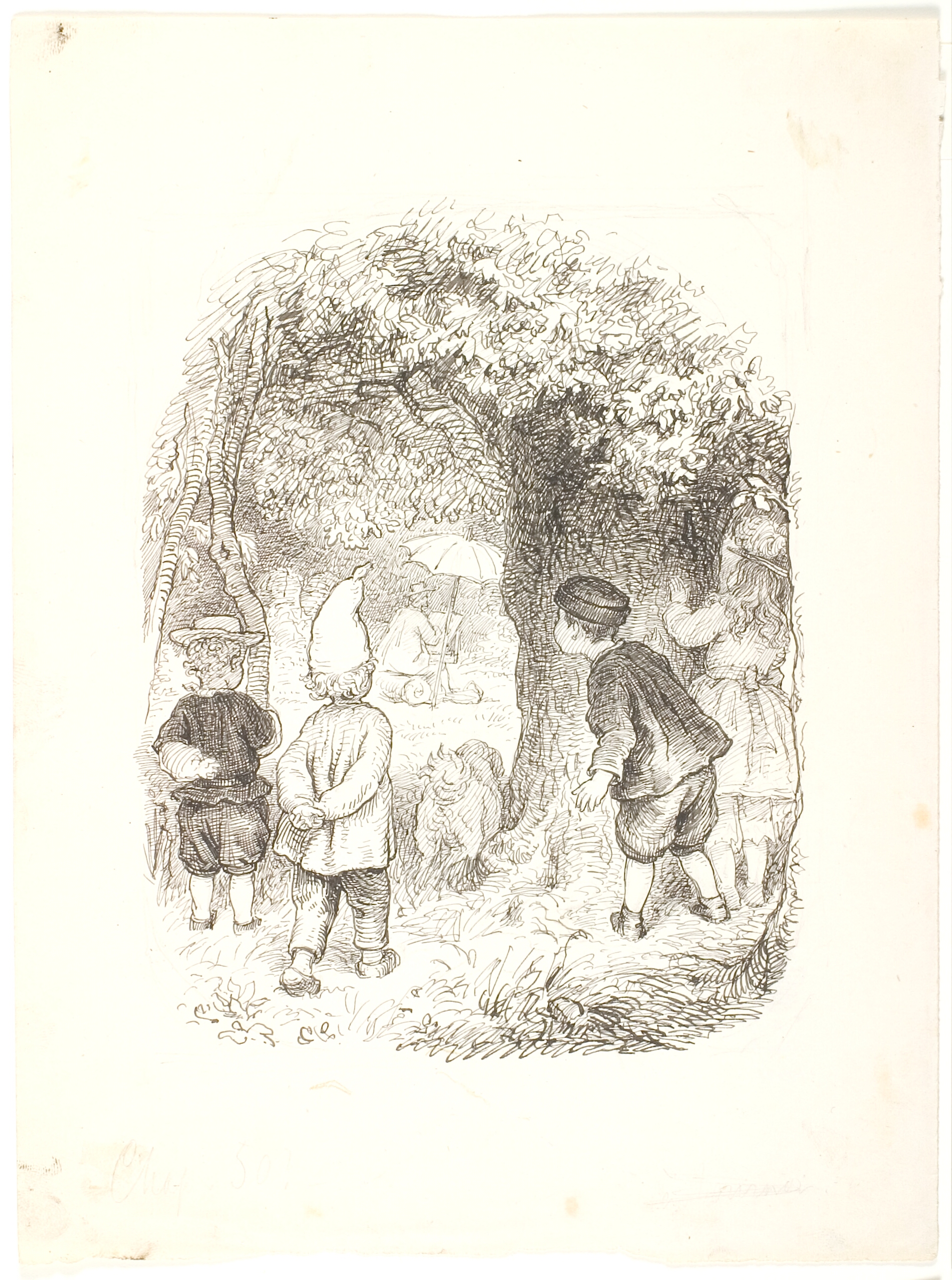 De fire børn i en skov