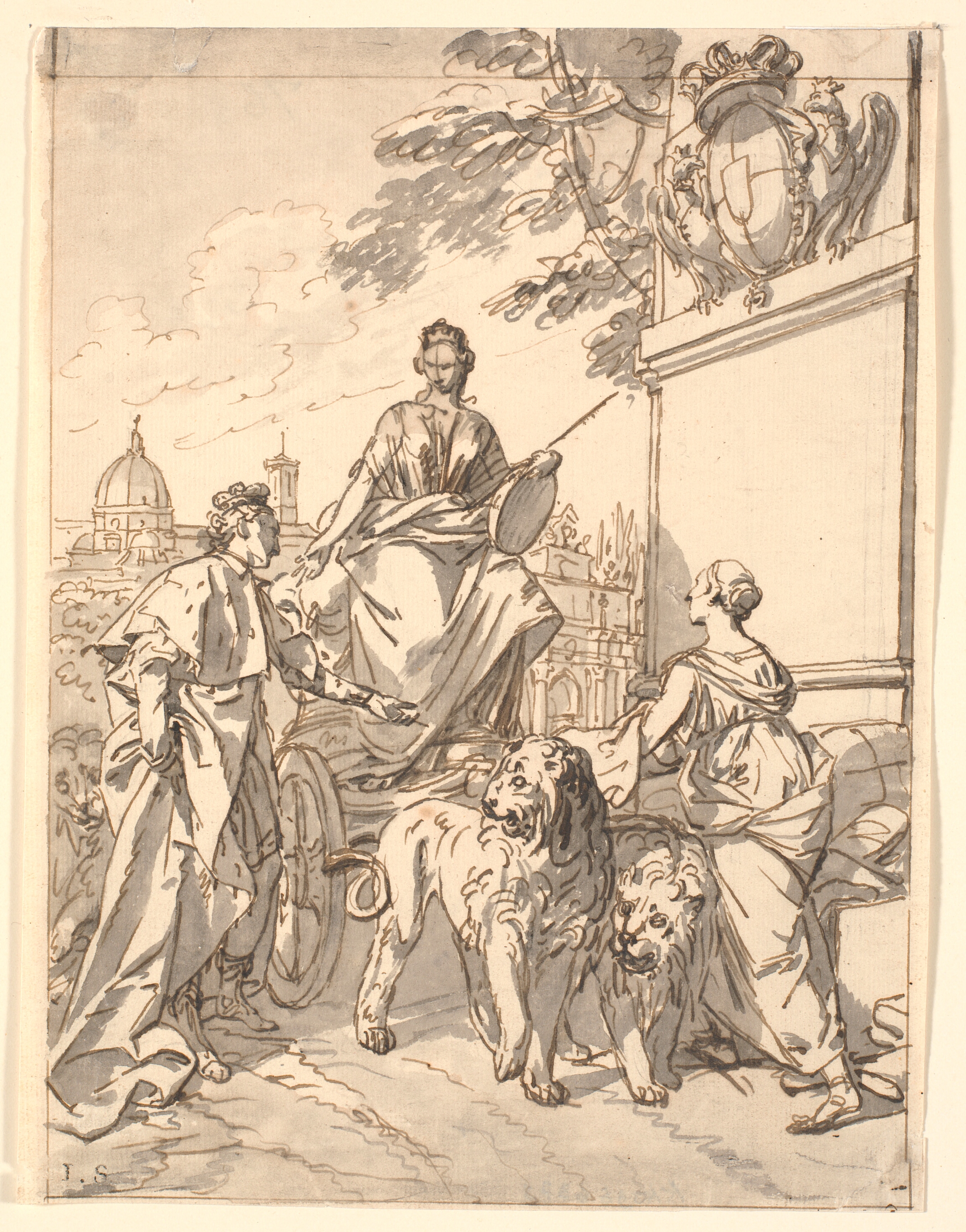 Allegorisk blad i anledning af hertug Franz III's indtog i Firenze 1739