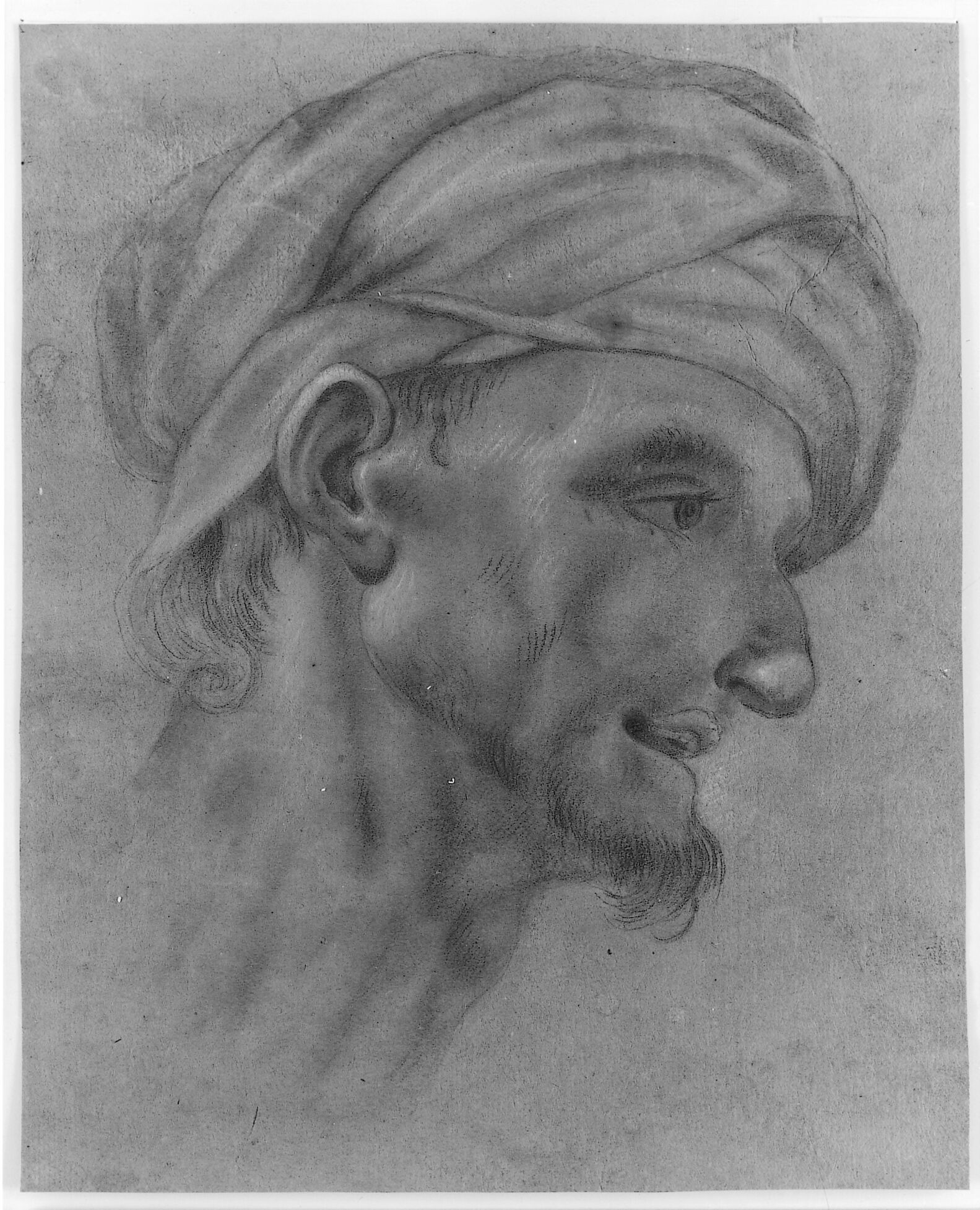 Hoved af en mand med turban