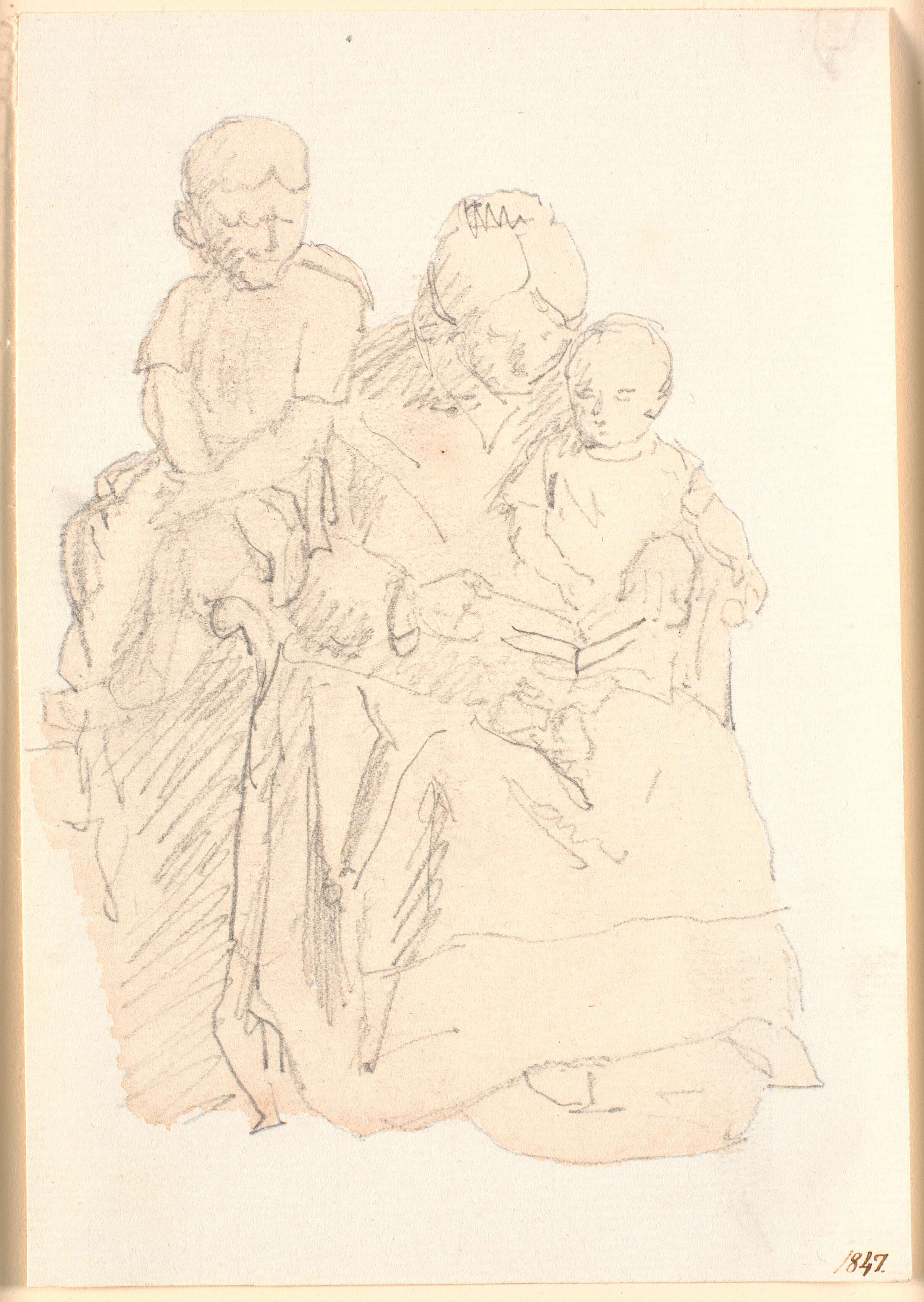 Kunstnerens hustru og deres to børn