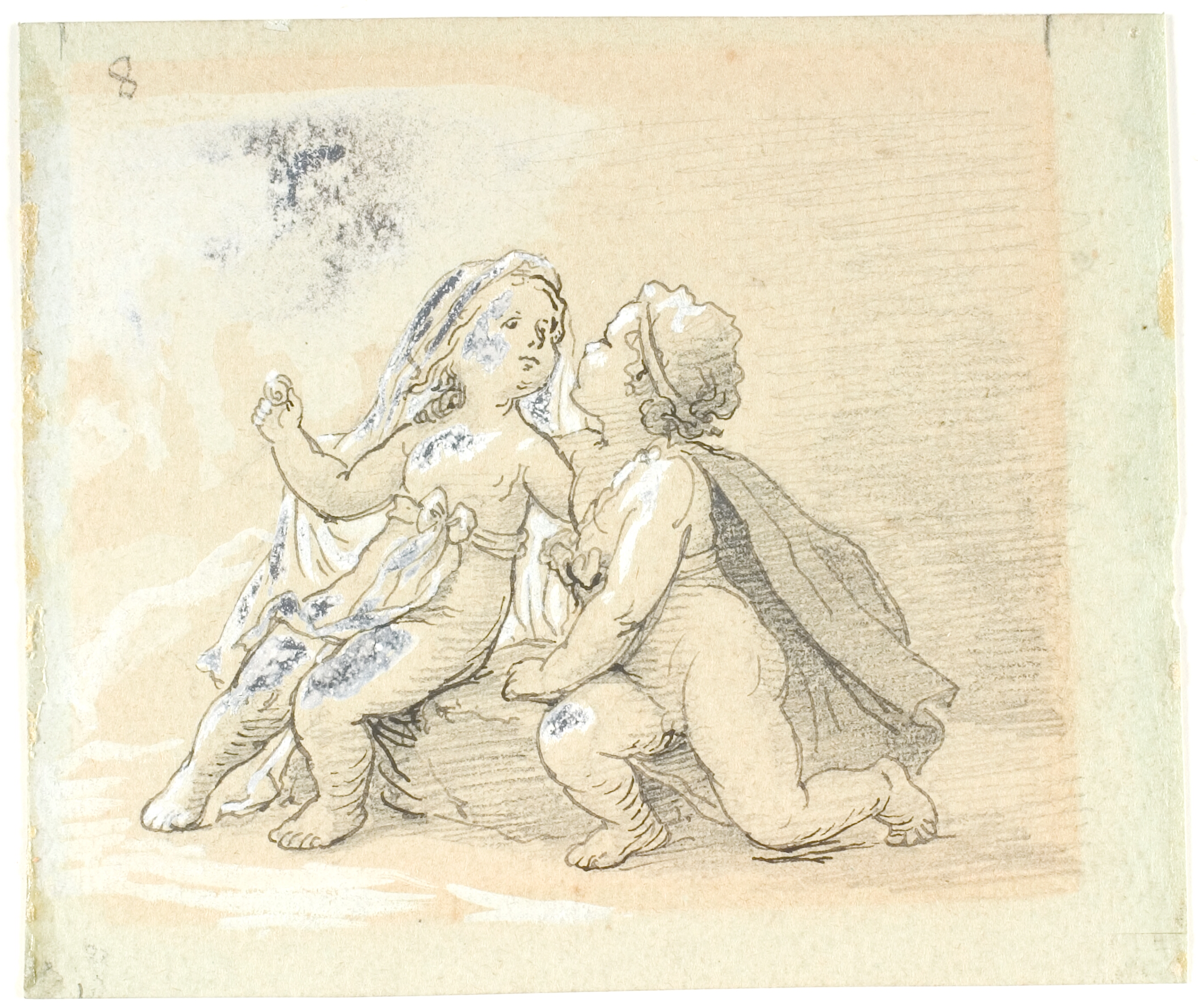 Vignet med en dreng, der frier til en pige