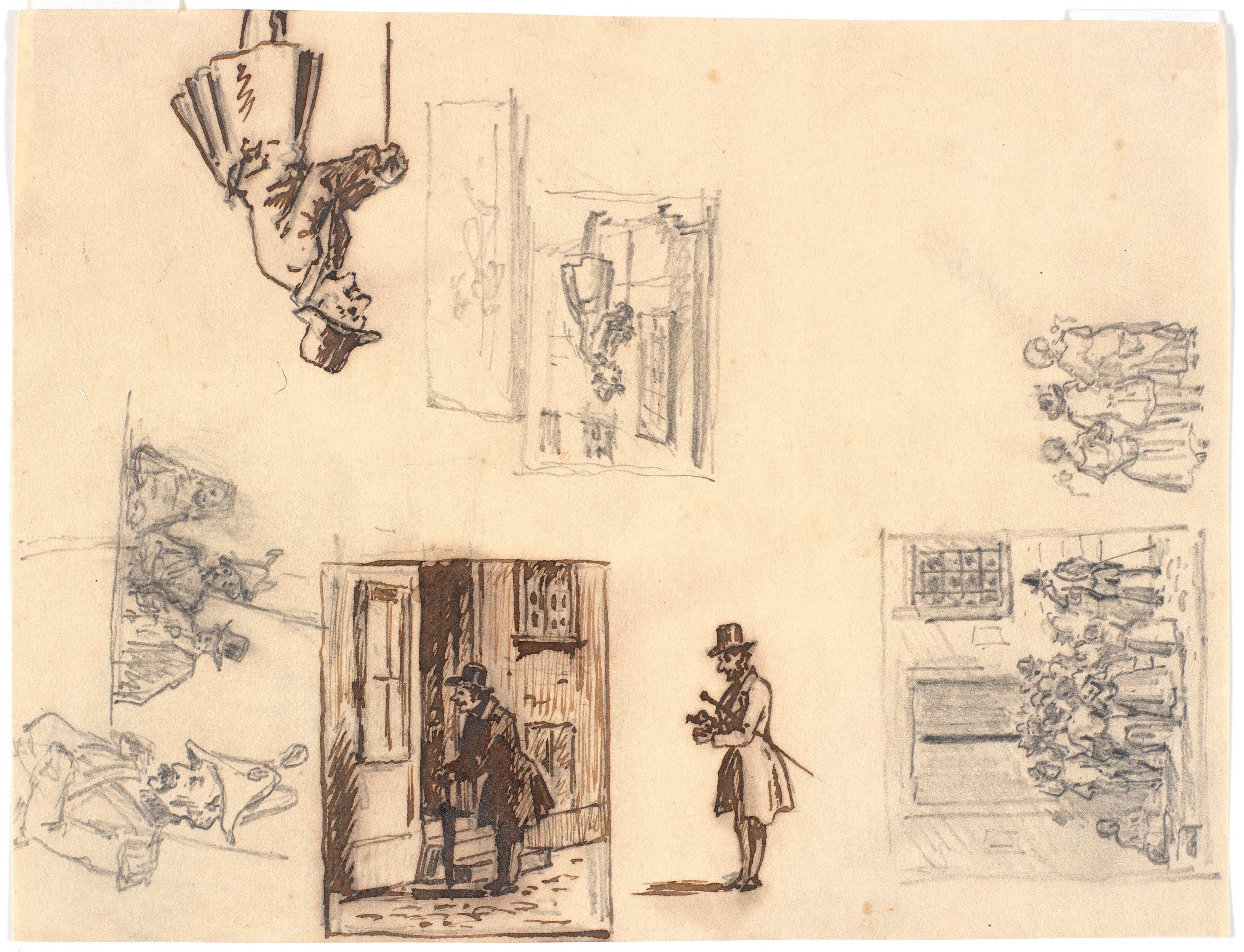 Forskellige skitser, figurer og folkeliv