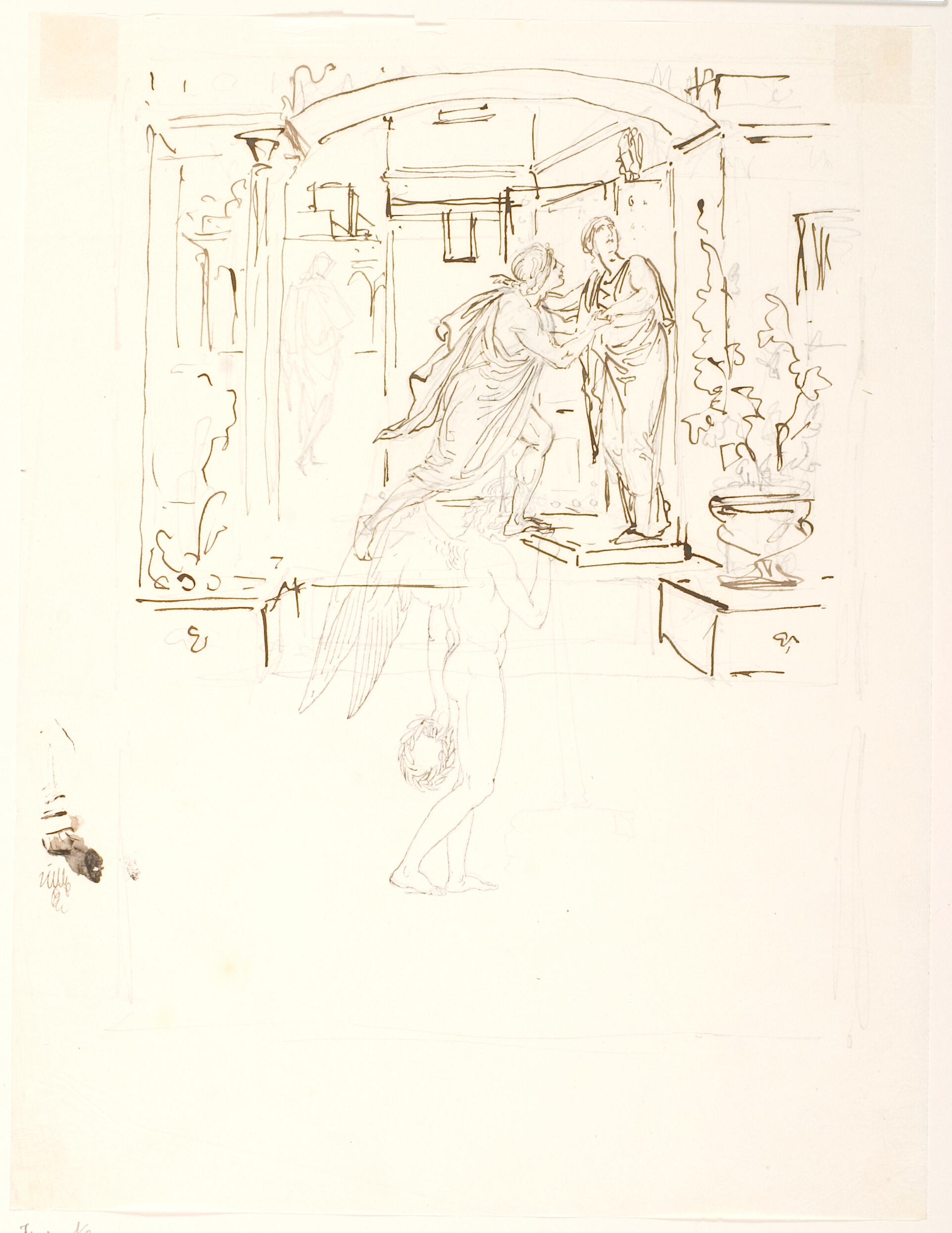 Den unge pige, der venter på sin elsker har hængt en krans over sin dør. Gensynet