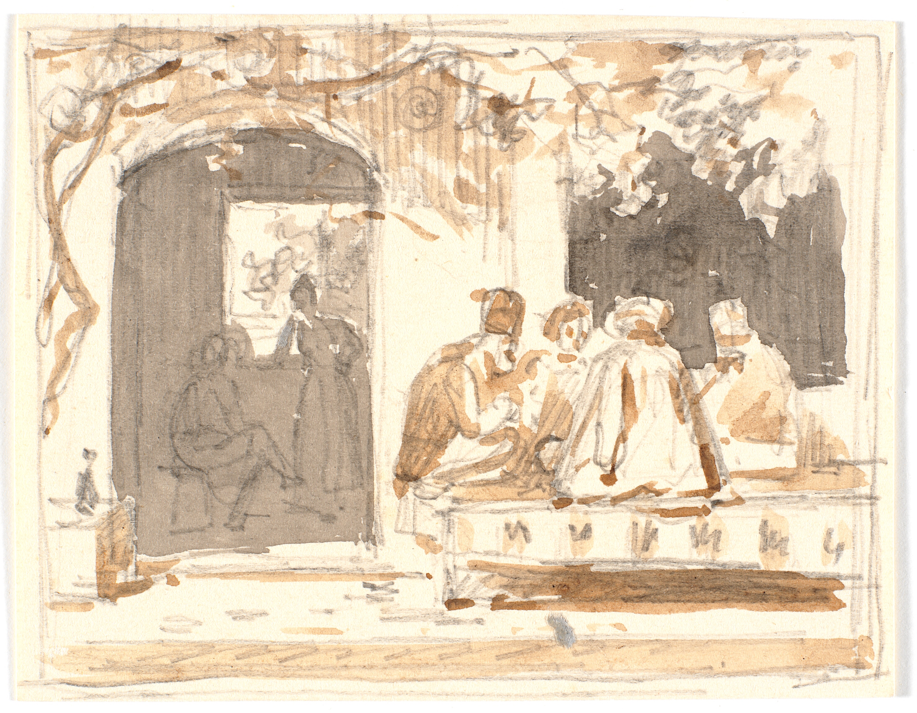 Orientalere ved et Parti Skak uden for et tyrkisk kaffehus og Barberstue