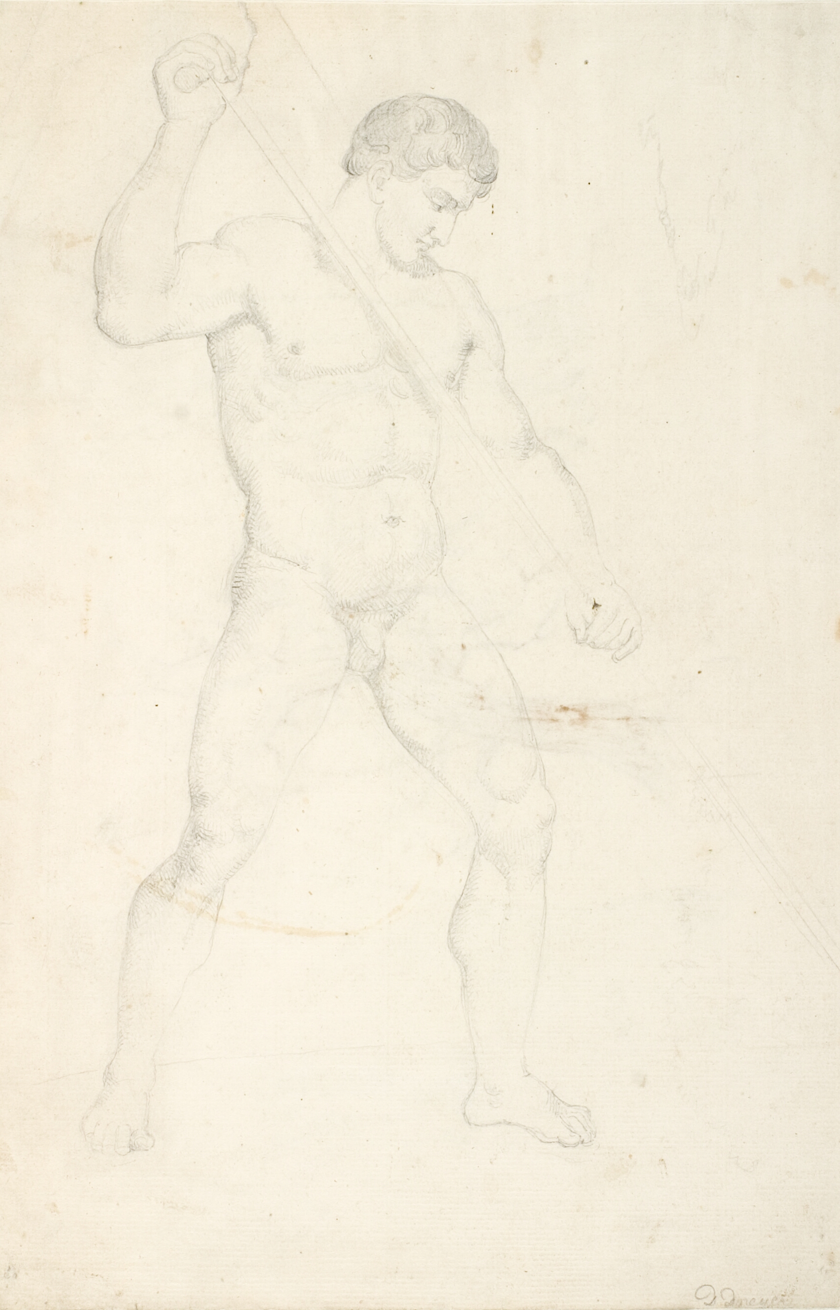 Stående mandlig model (gips?)