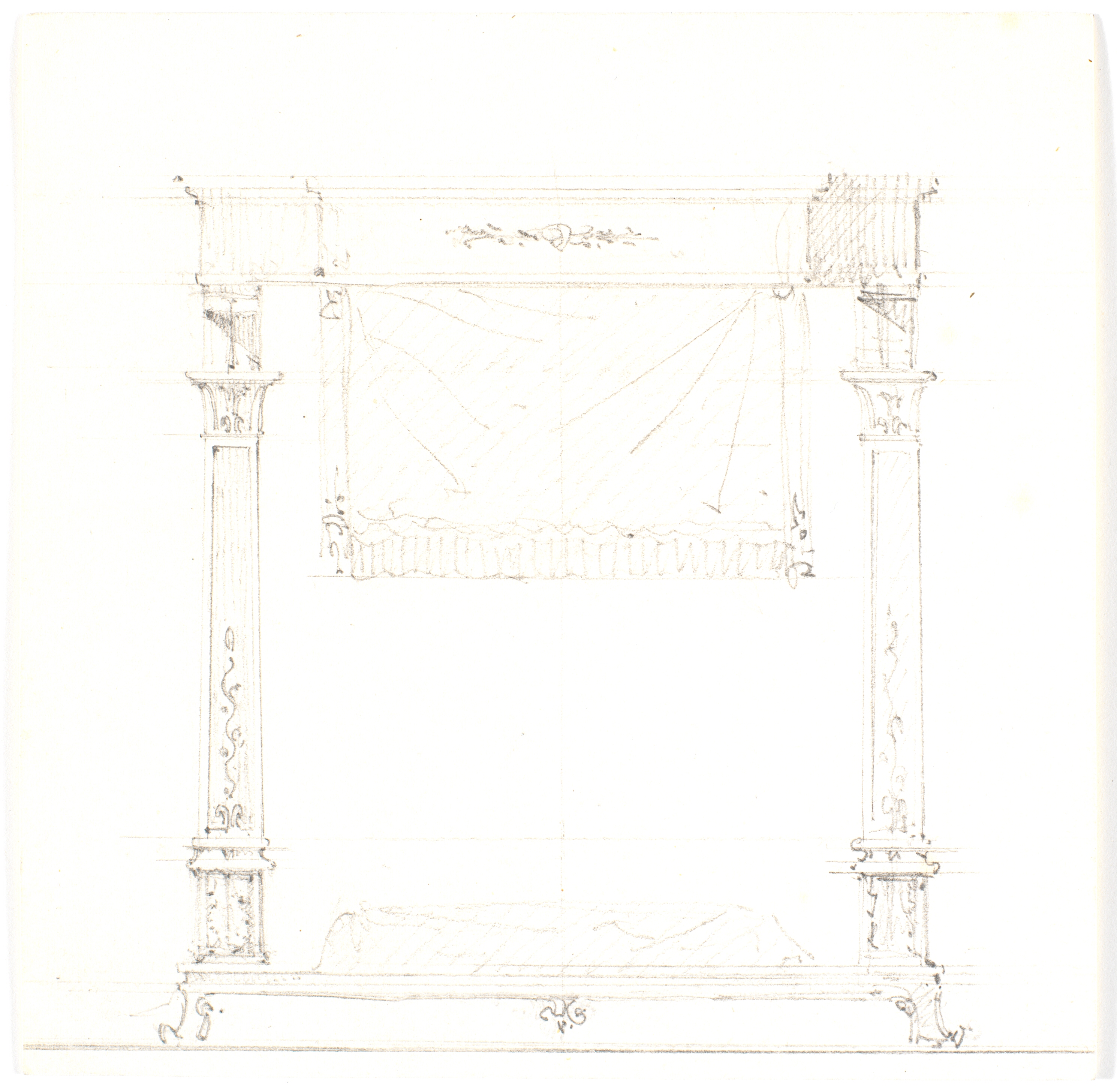 Studie af et udskåret bord