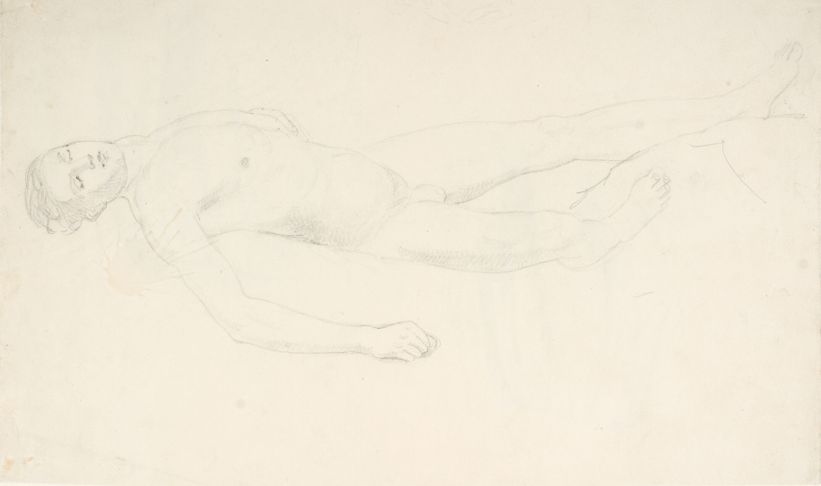 Liggende mandlig model