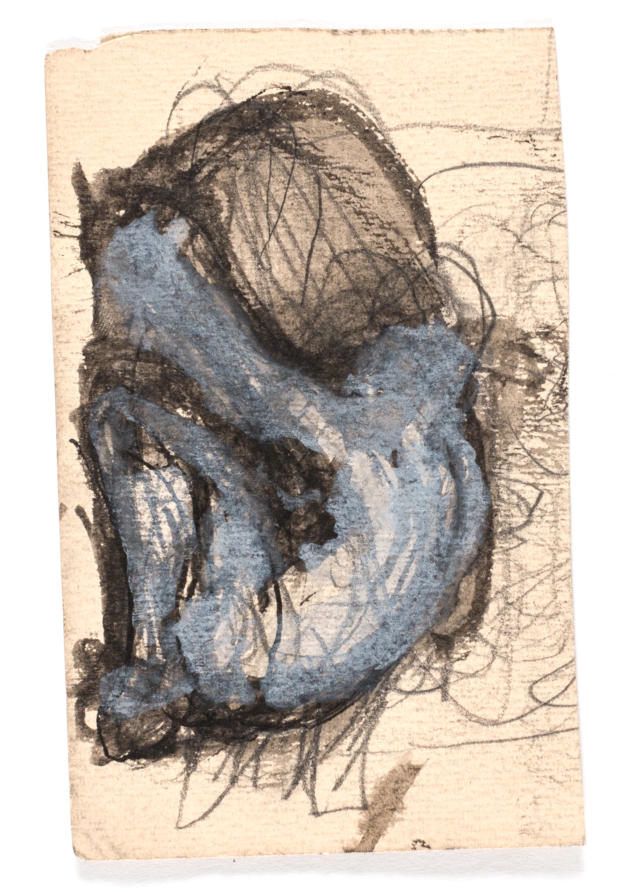 Studie af knælende, foroverbøjet figur