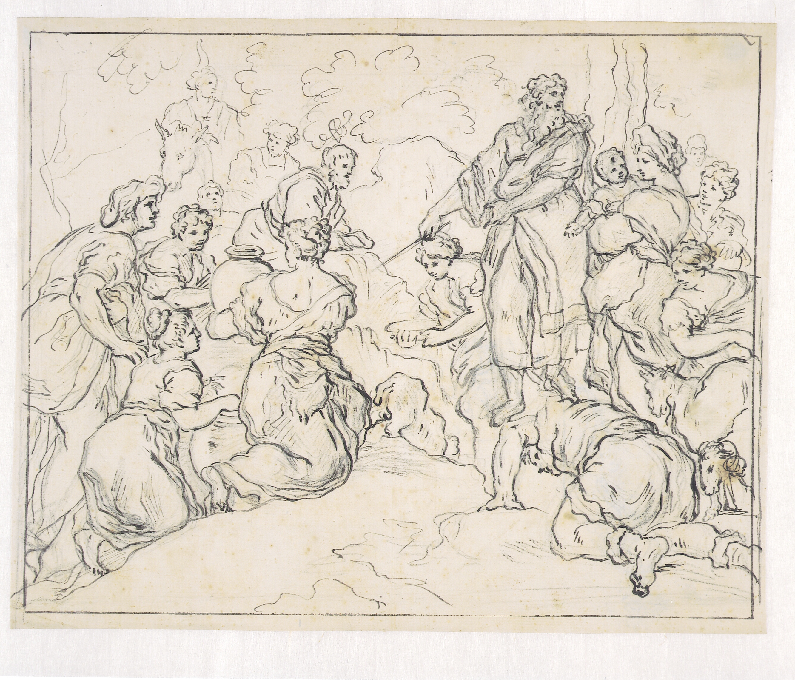 Moses slår vand af klippen