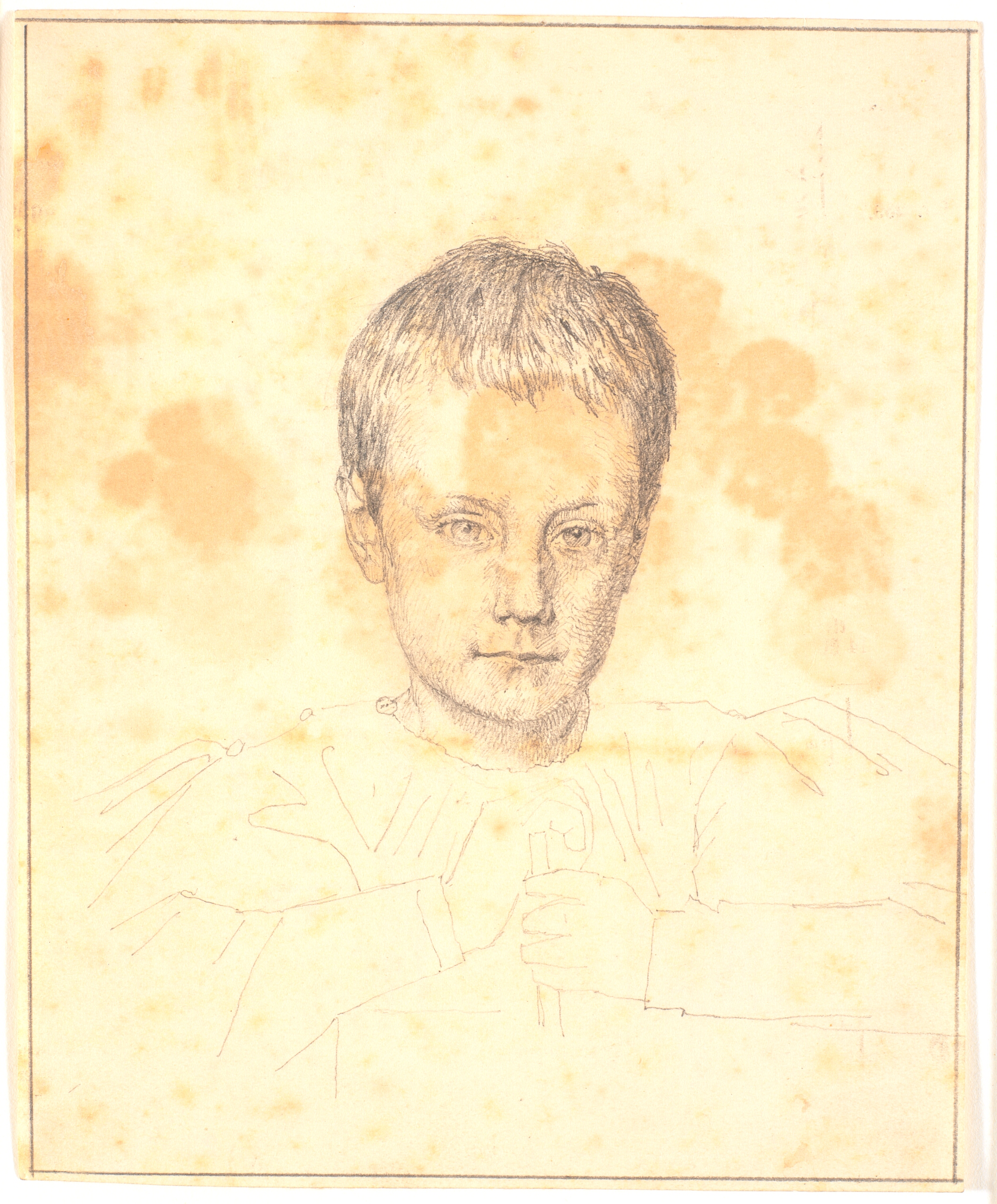 Portræt af senere Biskop Joh.Clausen som barn