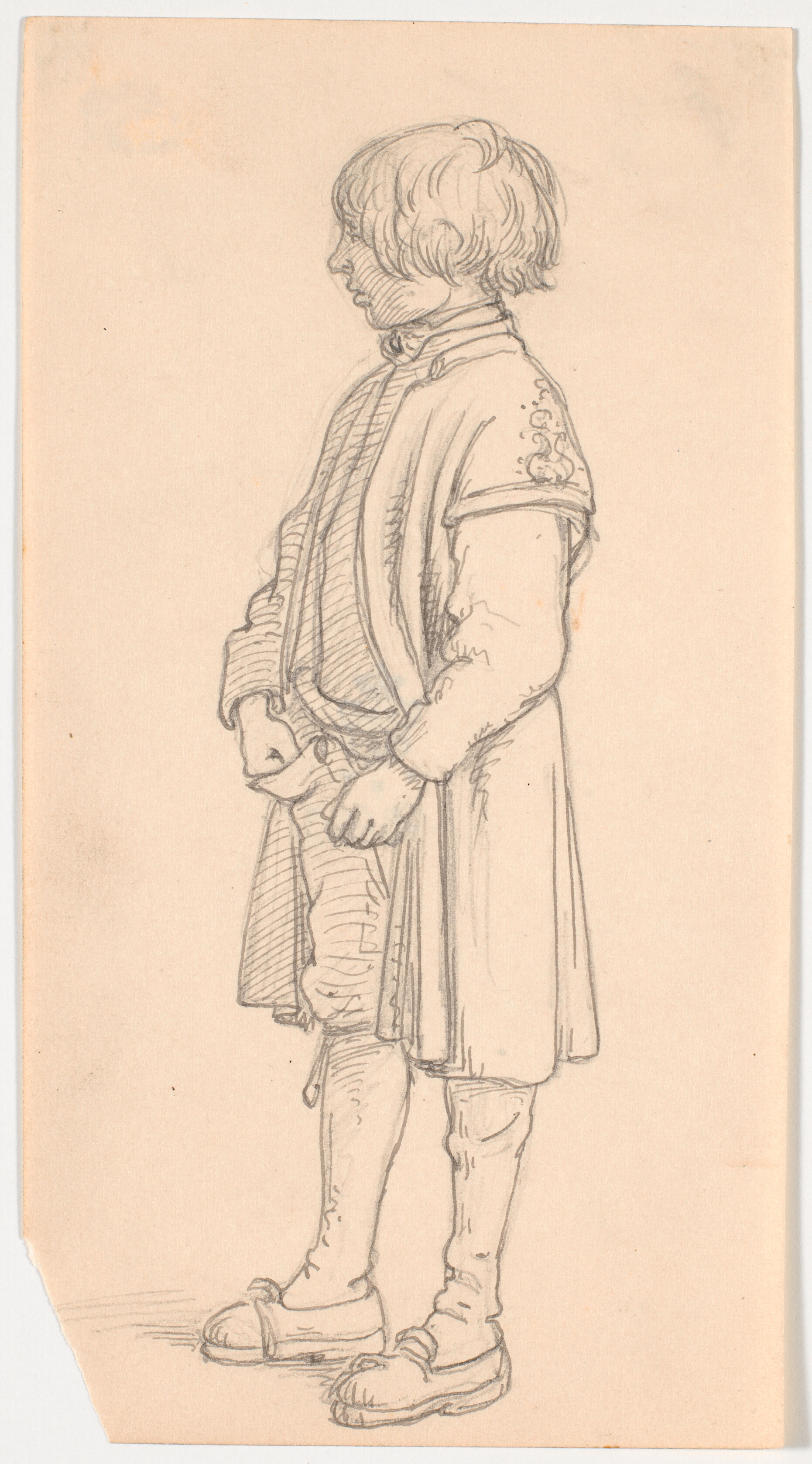 Studier af en stående svensk dreng