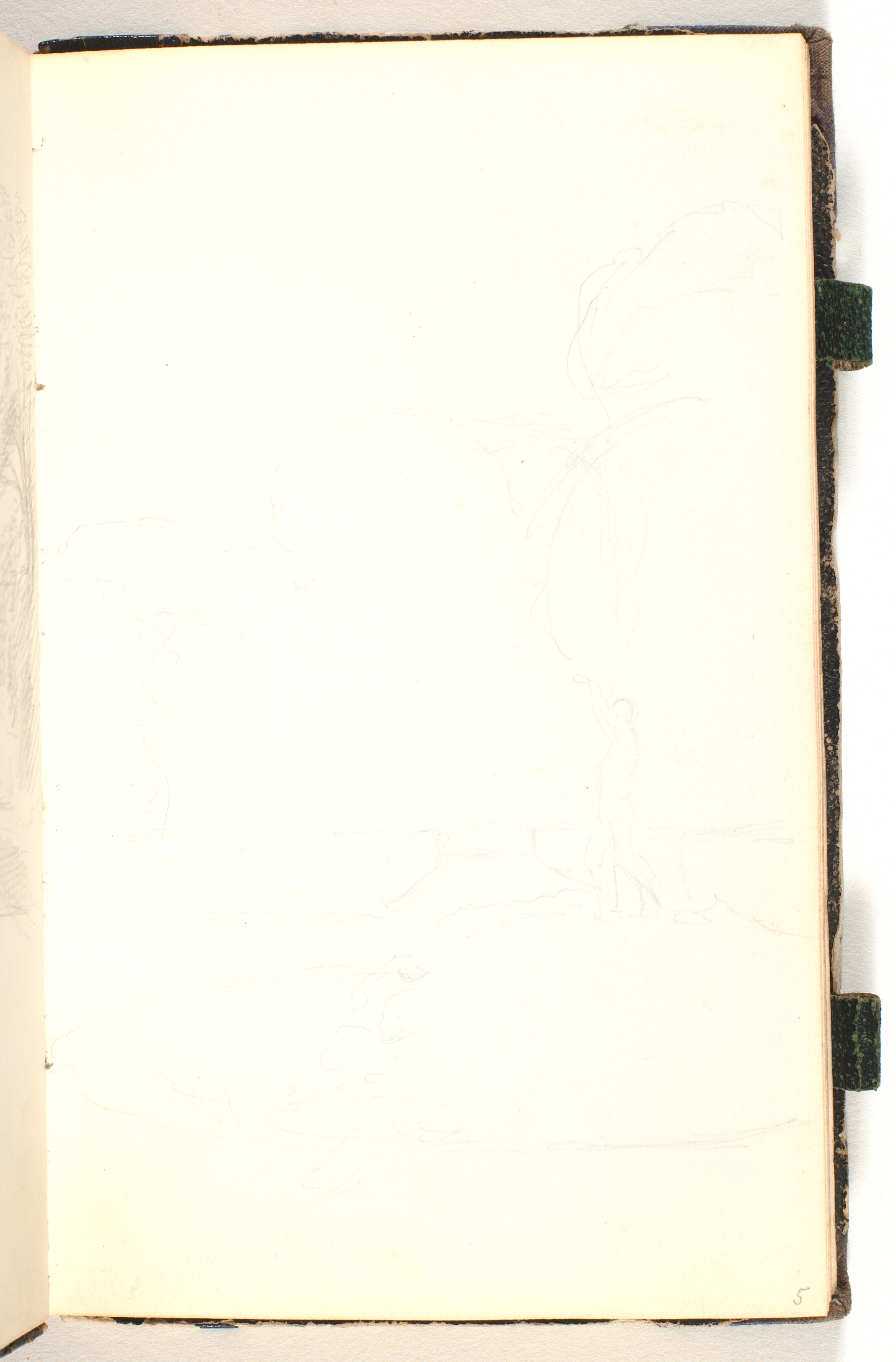 Store træer i en have samt en figur i forgrunden