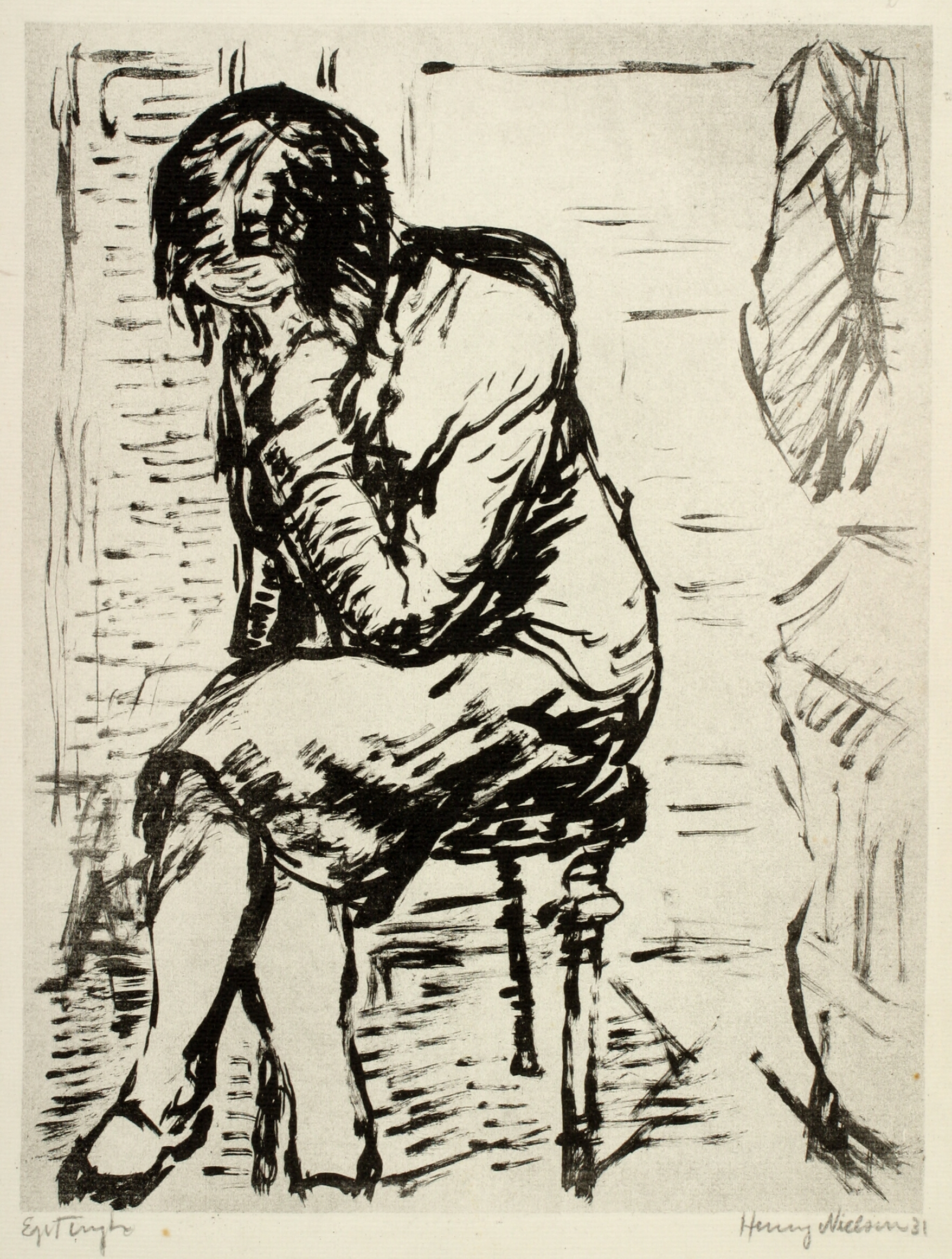 Portræt af kunstnerens søster Ella Wahlgreen Nielsen