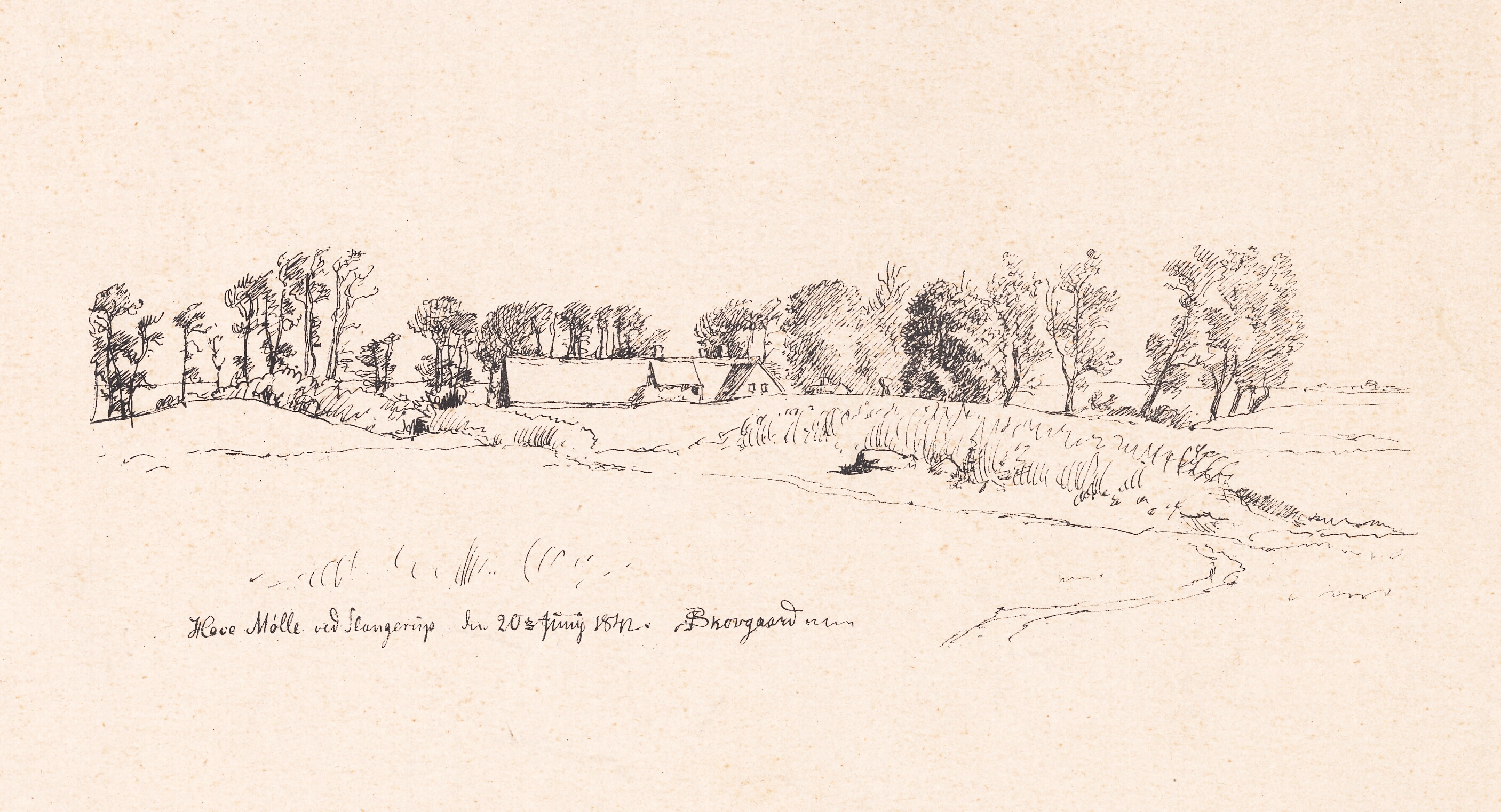 Have Mølle ved Slangerup den 20. juni 1842
