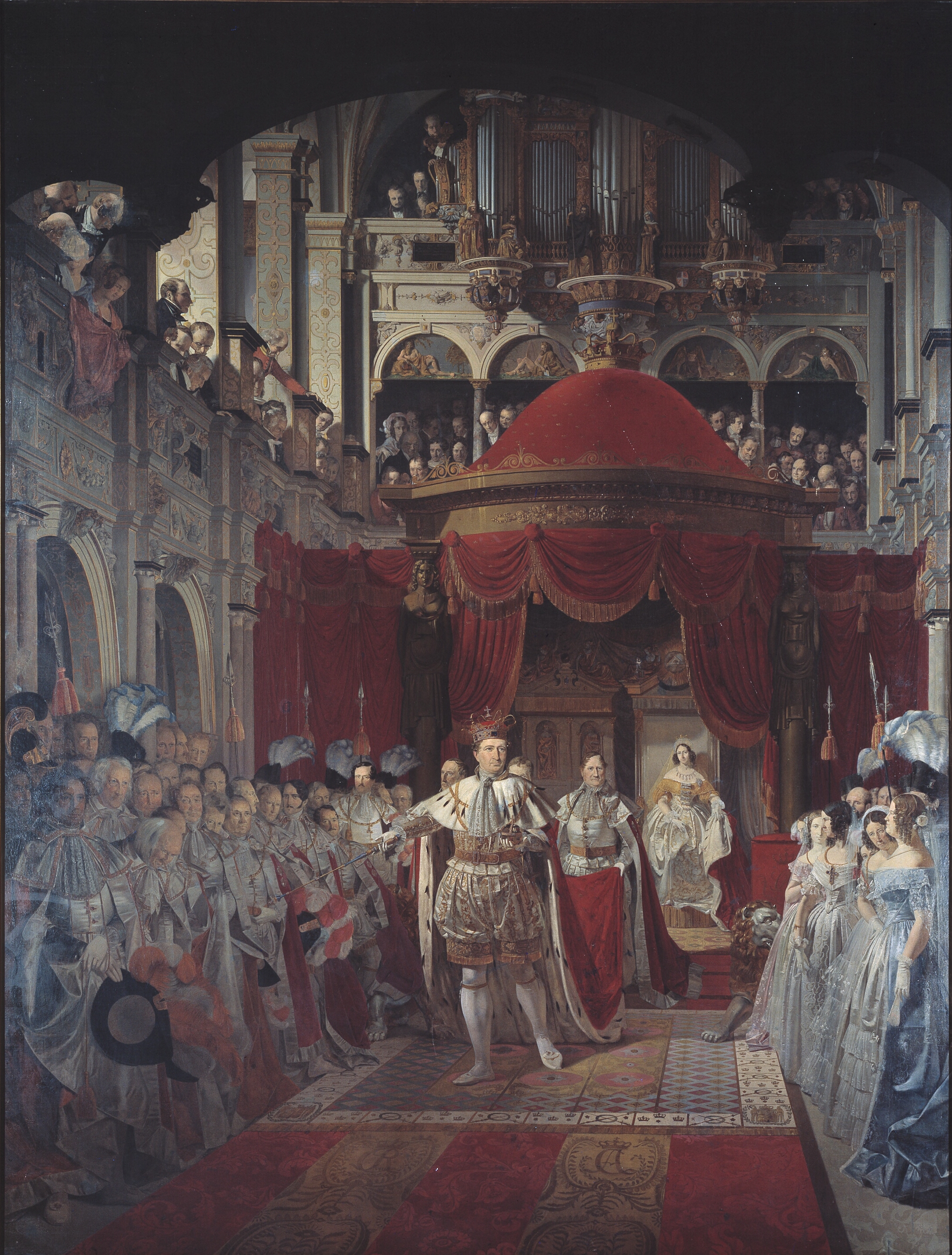 Christian VIII og Caroline Amalies salving i Frederiksborg Slotskirke den 28. juni 1840