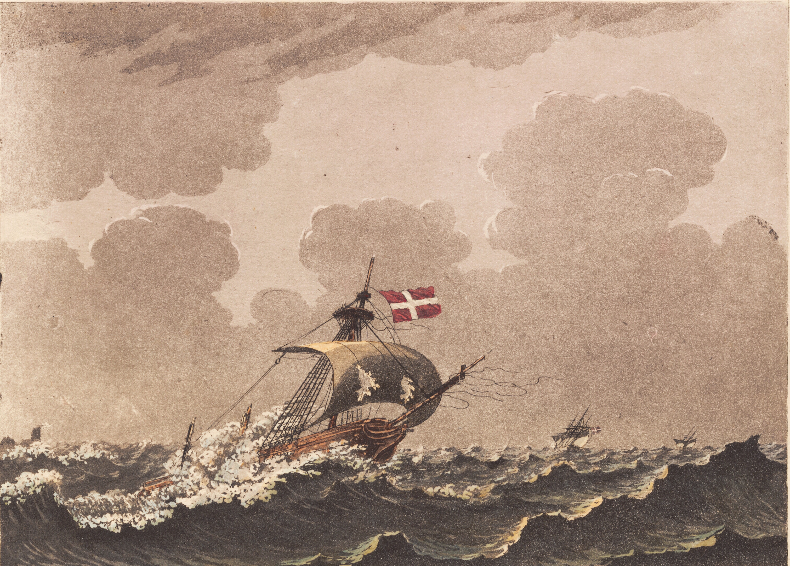 Et ramponeret skib, signalerende loots