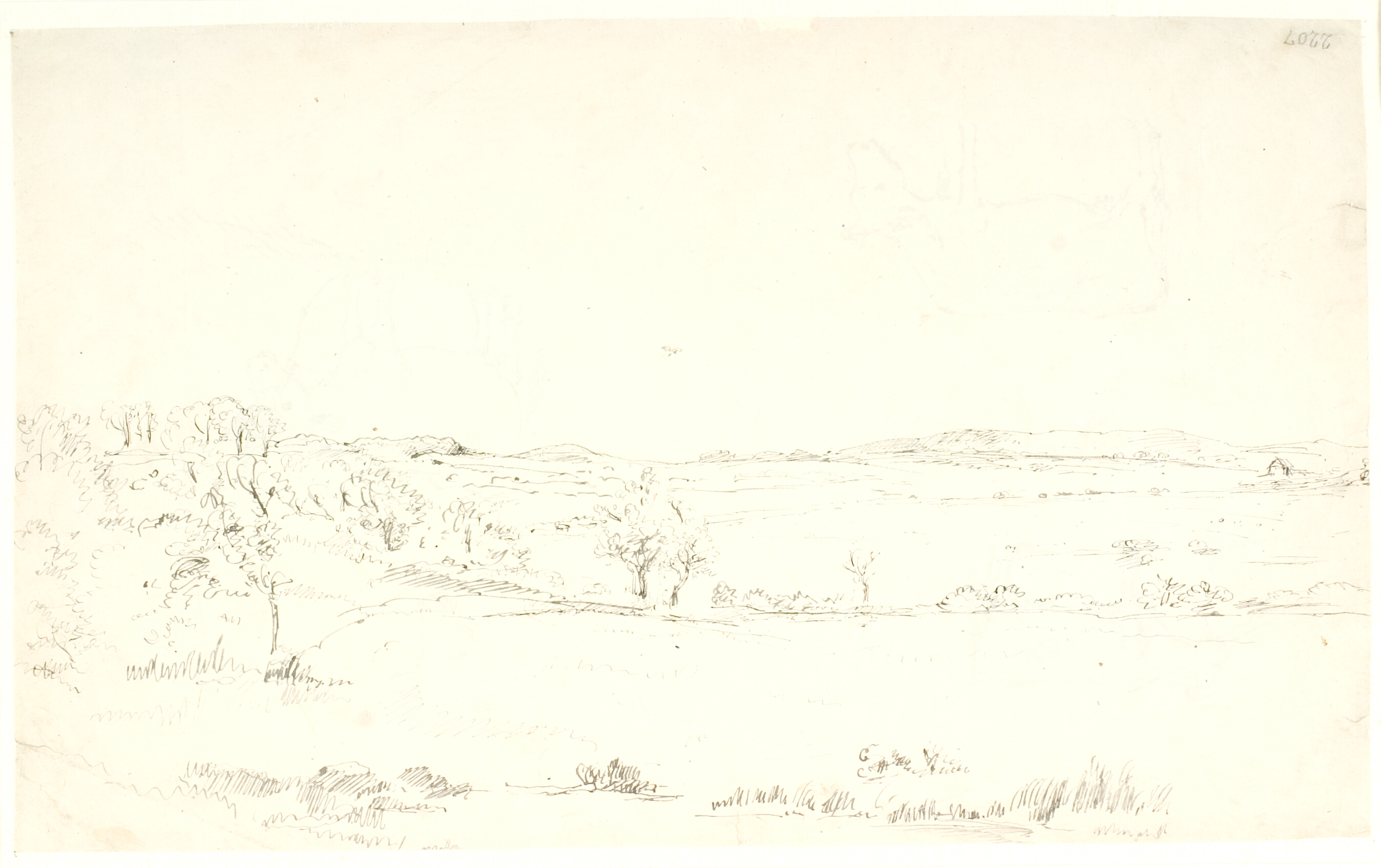 Udsigt over et bakket landskab