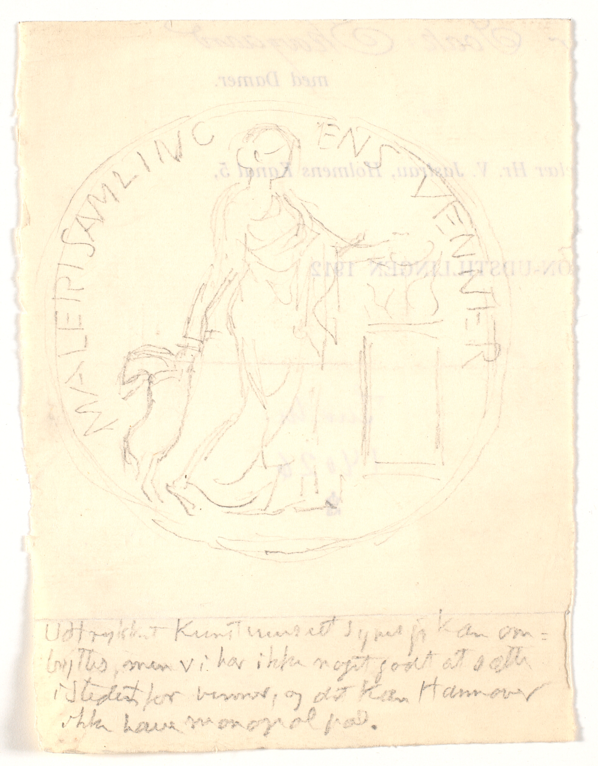 Udkast til vignet for Dansk Kunstmuseumsforening