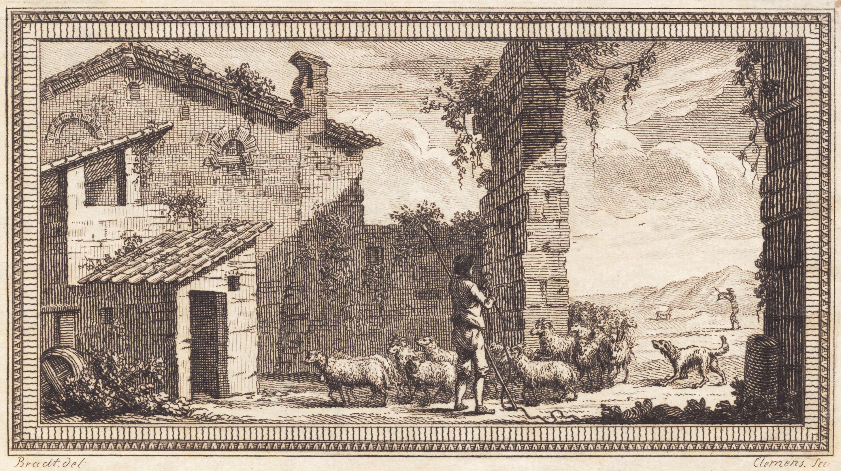 En hyrde med får og geder