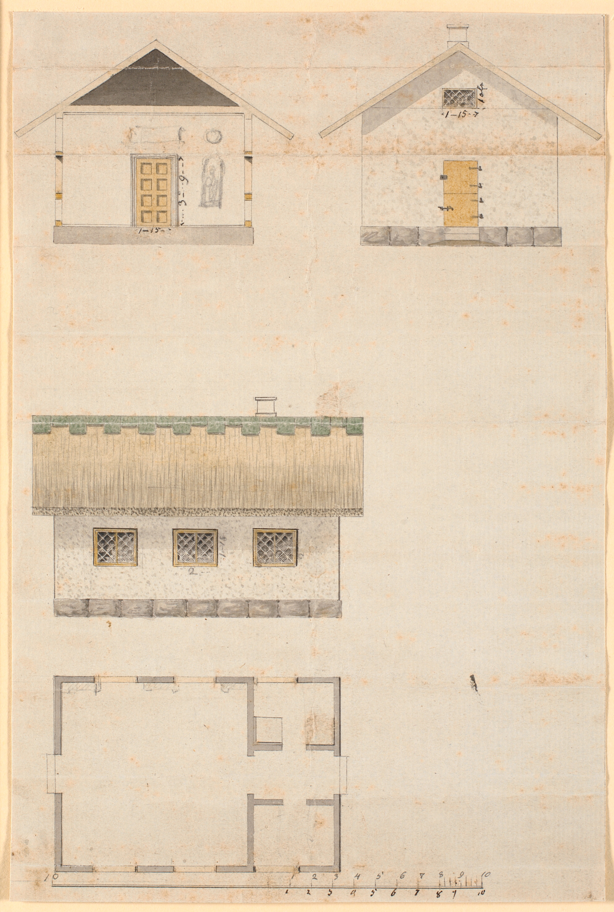 Snitopstalt og plan af et tehus i Sorgenfri park