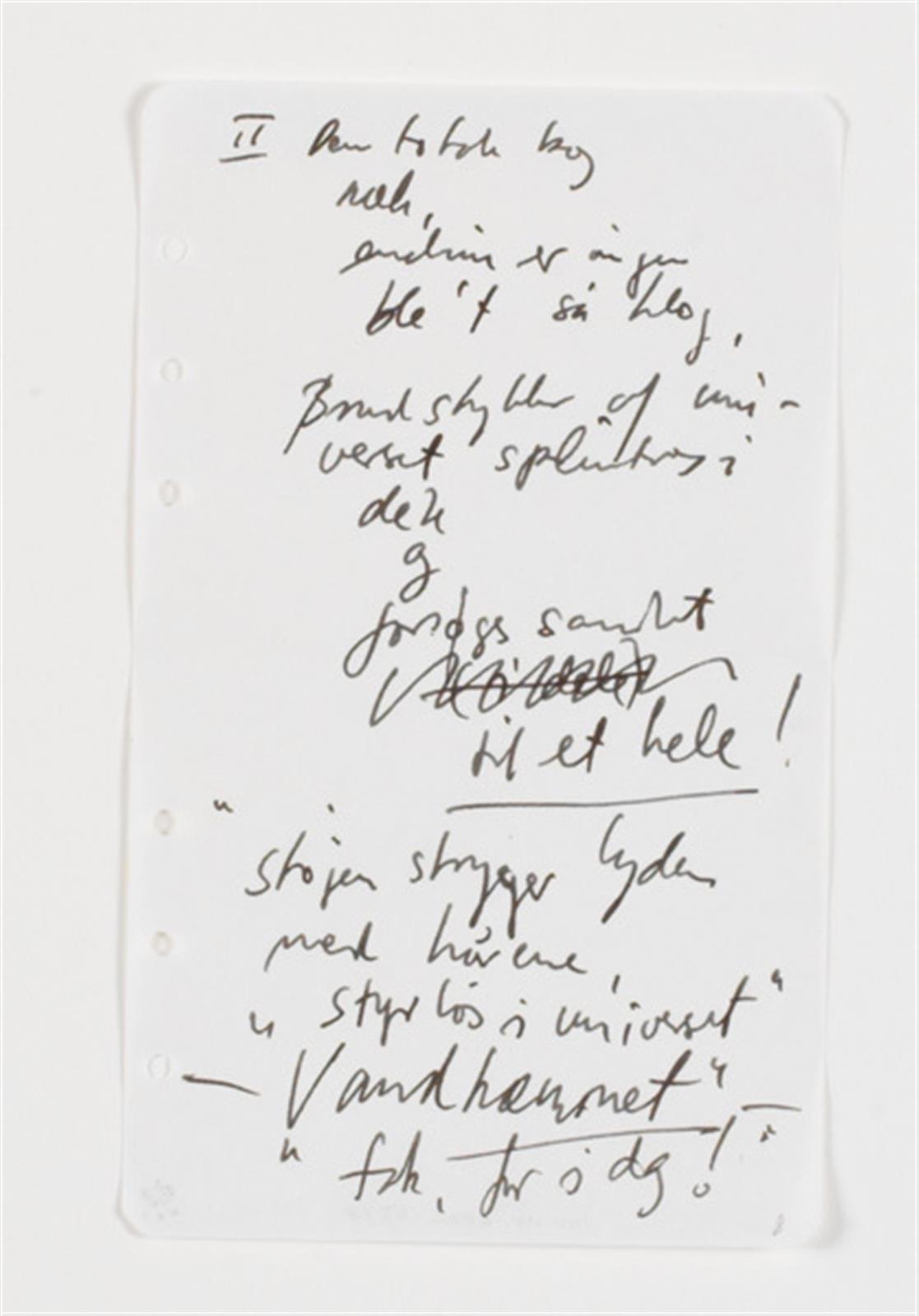 Notater og udkast omkring udstillingen "T.O.W.C...." etc, William Louis Sørensen, 1990