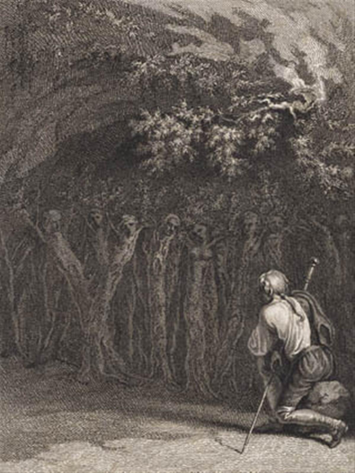 Træmenneskene i bøn paa den ubegribelige guds dag