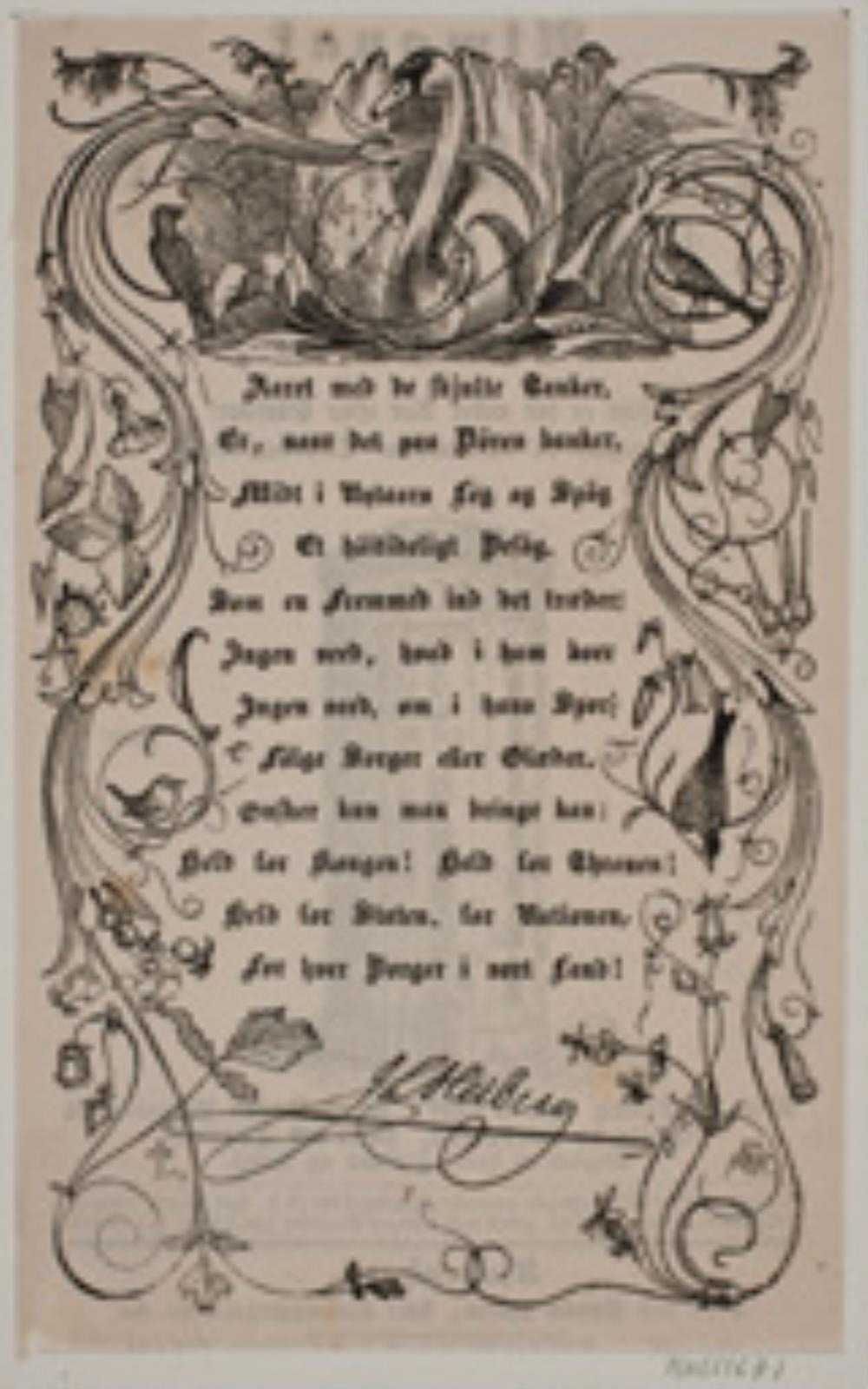 Indramning med svane til Heibergs Nytårsdigt