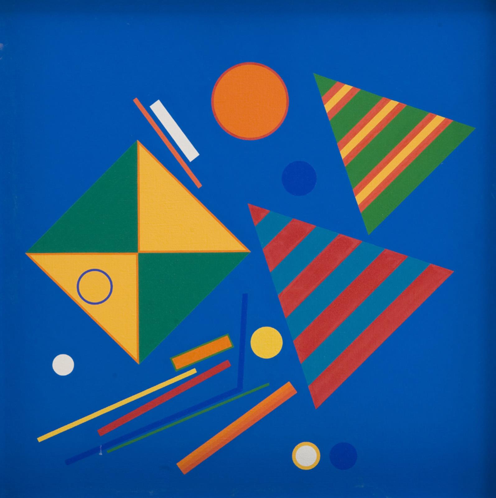 Komposition bestående af syv diagonale billedelementer, Mogens Lohmann, 1979
