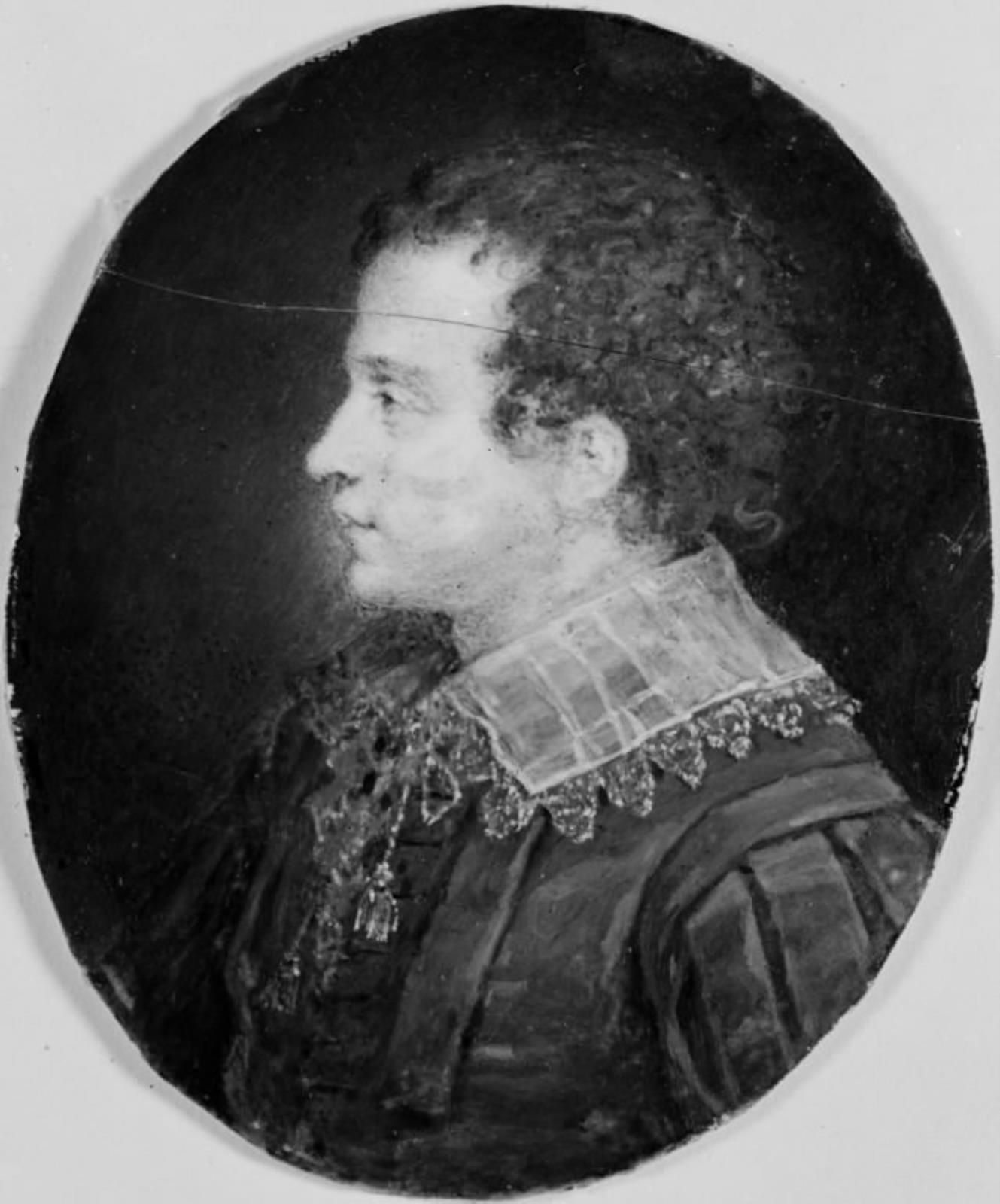 Portræt af mand med kniplingskraver