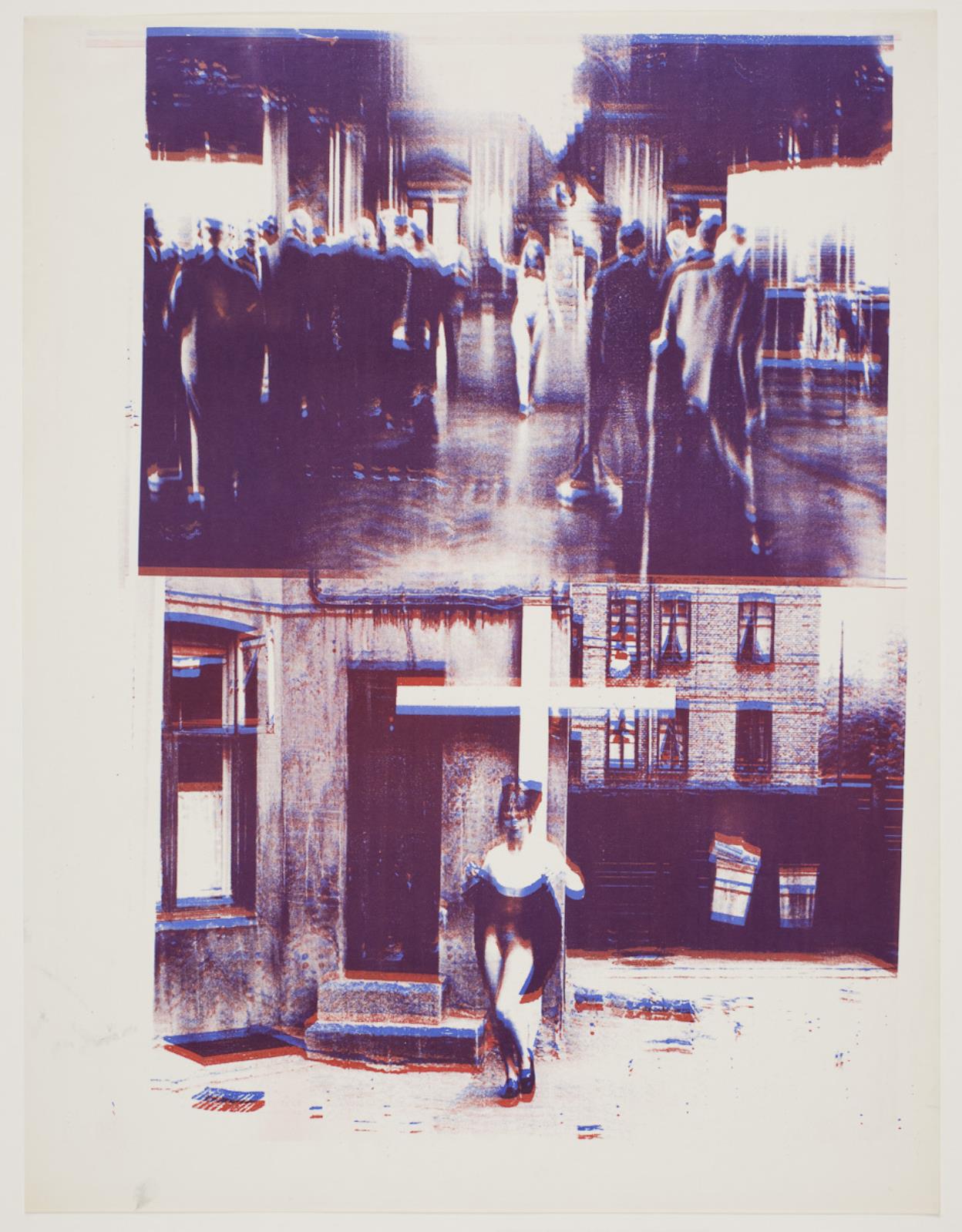 Dobbeltbillede fra serien "Den kvindelige Kristus"., Lene Adler Petersen, 1969