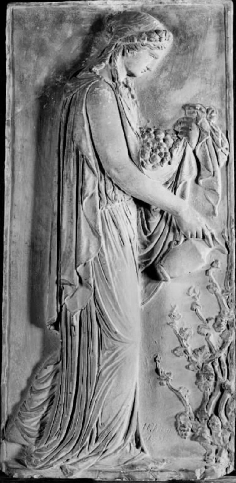 Pomona, havedyrkningens og frugthøstens gudinde vander en vinstok