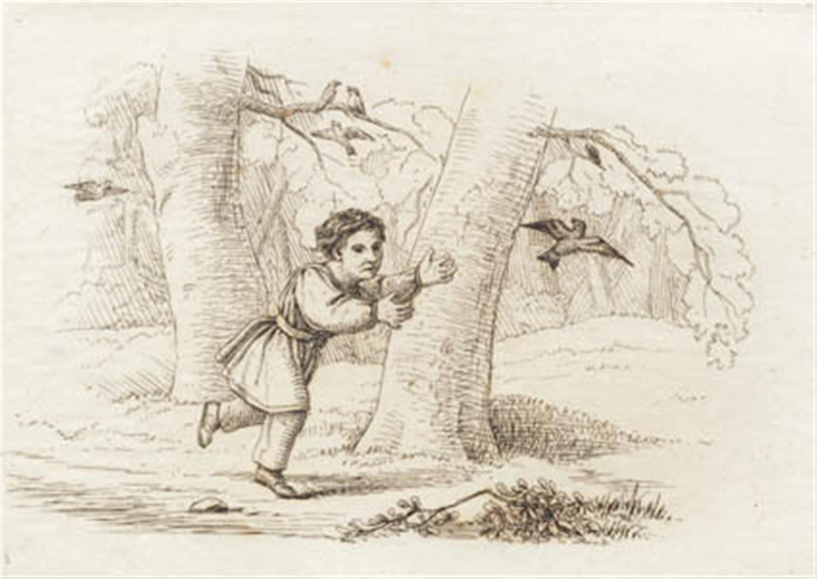 Illustration til "Halvhundrede Fabler for Børn" af Hey