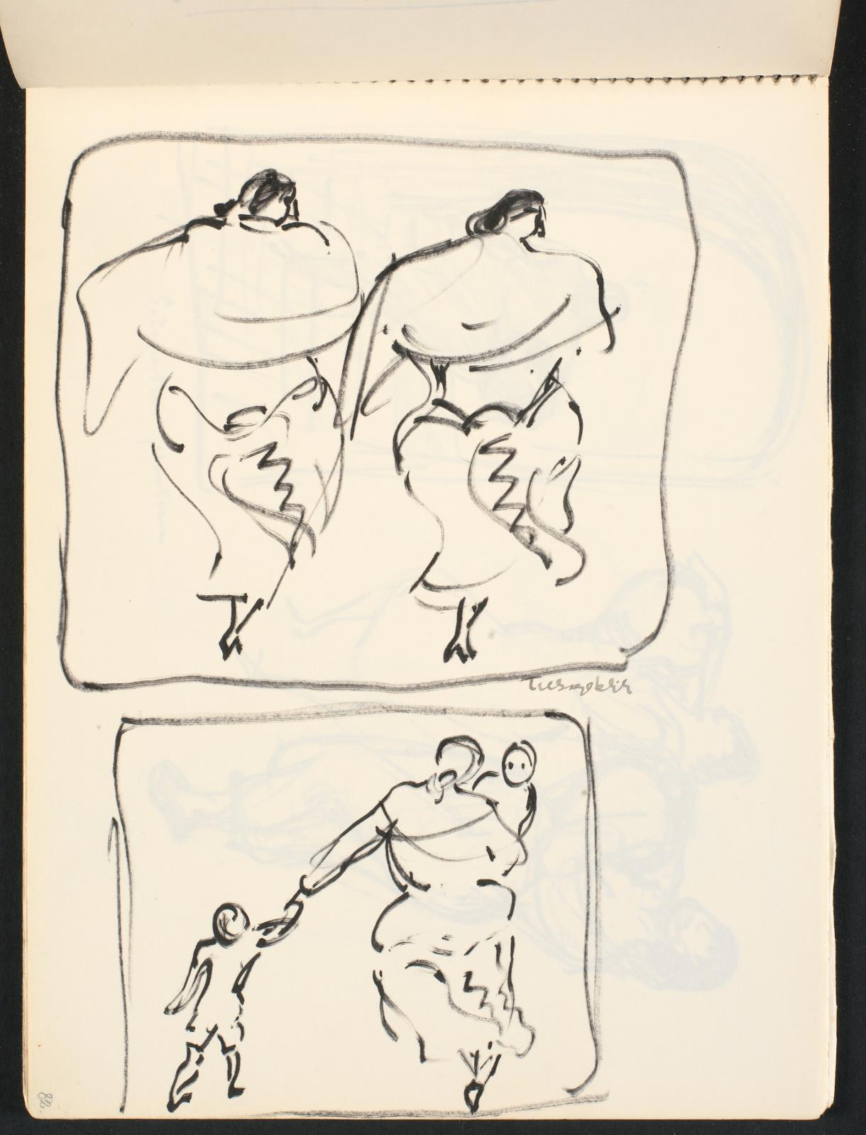 To rammer med figurer, Gottfred Eickhoff, 1952