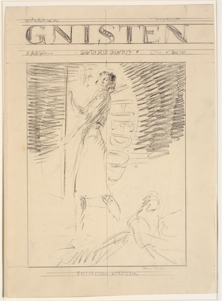 Udkast til forsiden af "Gnisten", Aksel Jørgensen, 1907-1908