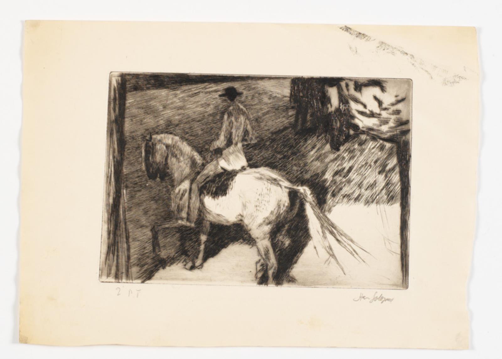 Rytter og hest, Hans Lollesgaard, 1952-1955