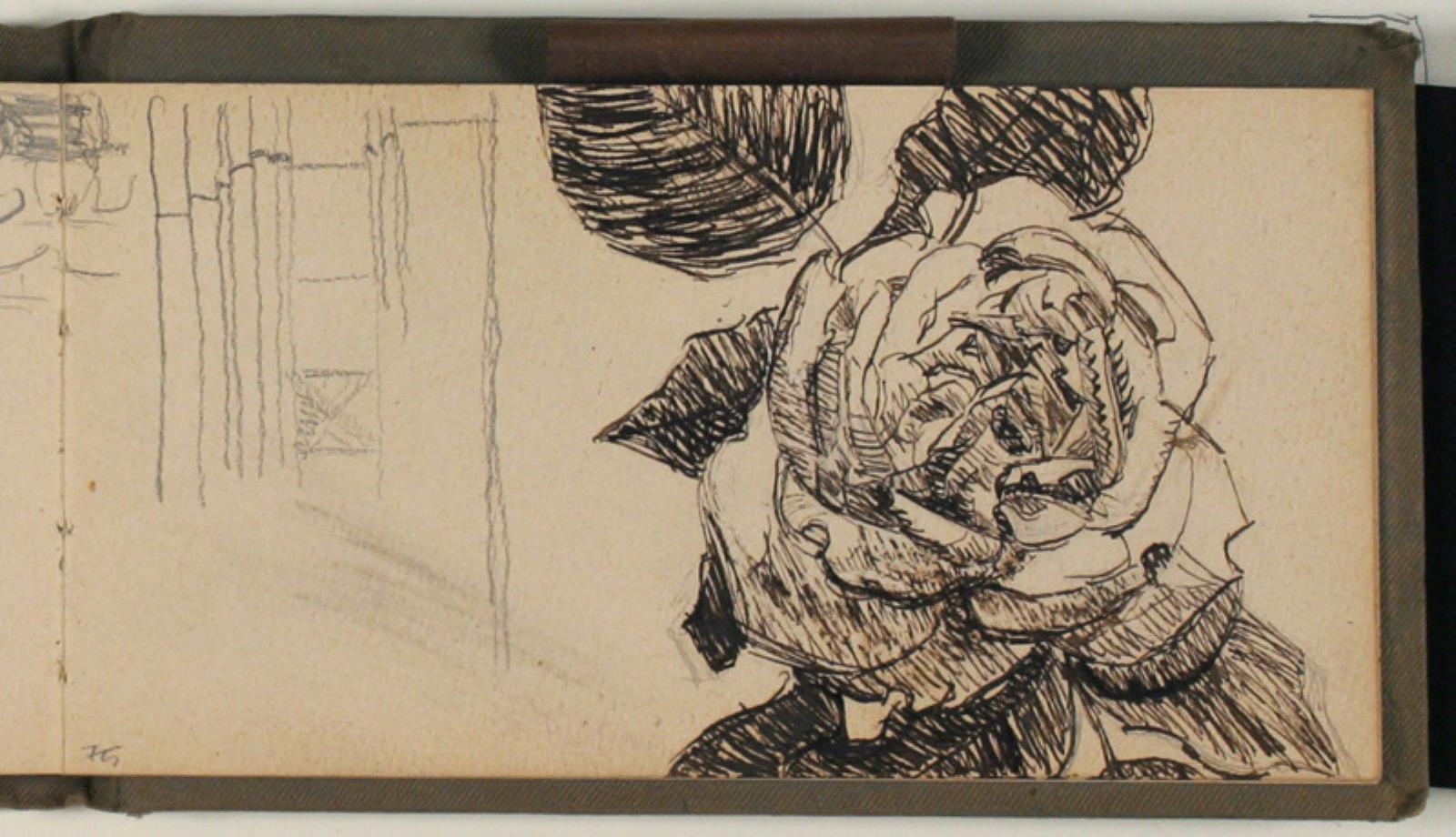 Studie af sokkel (?) og rose