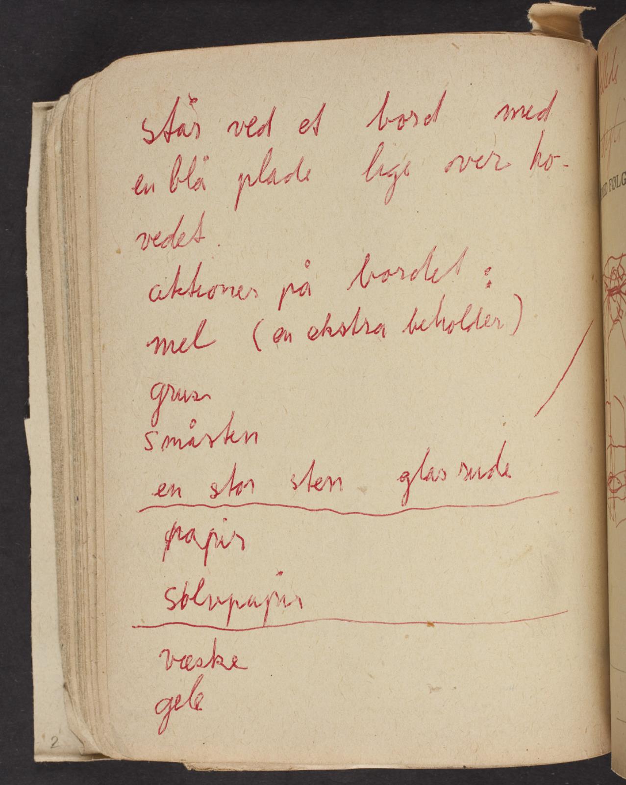 Noter med rød kuglepen, Bjørn Nørgaard, 1965-1967