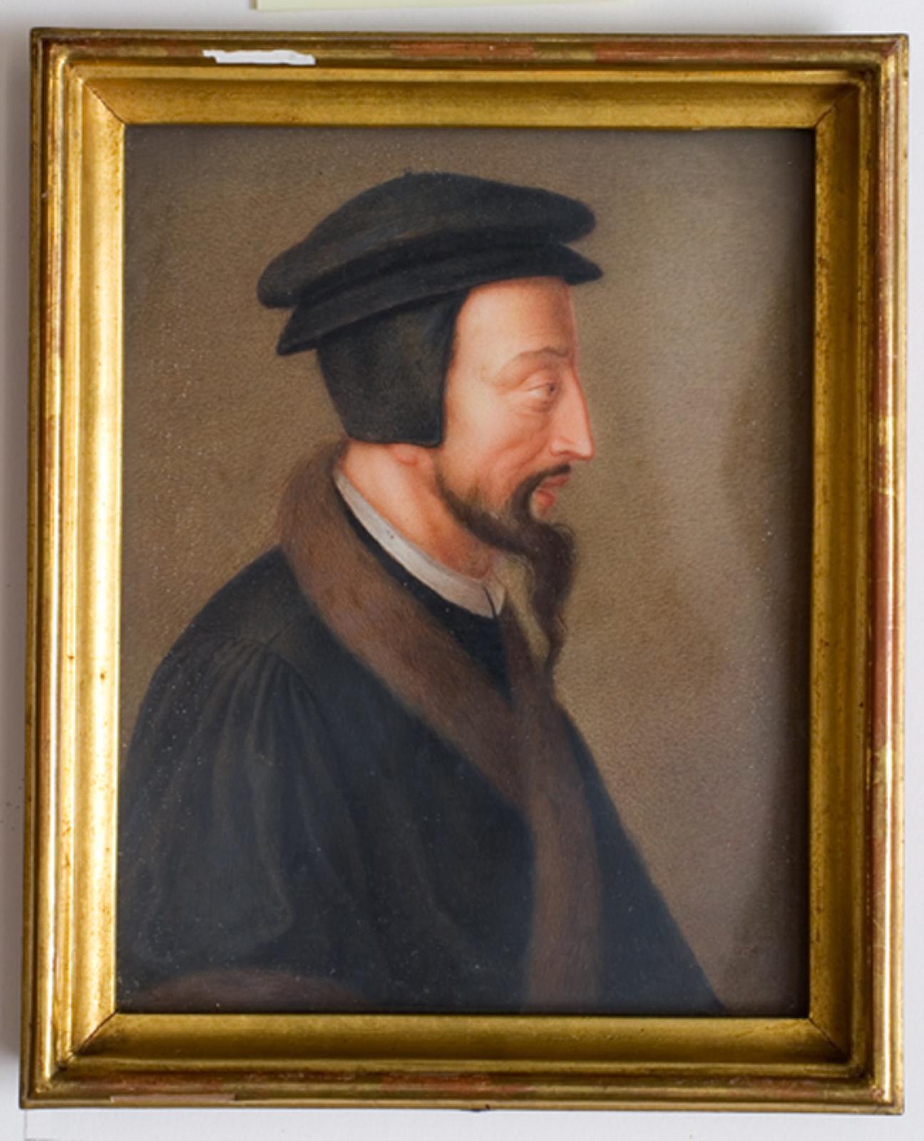 Mandsportræt, med sort hue og øreklapper