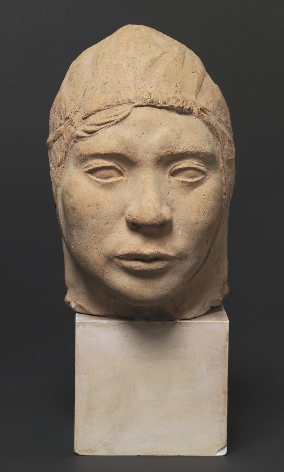 Hoved af en grønlandsk fangstmand, med hætte