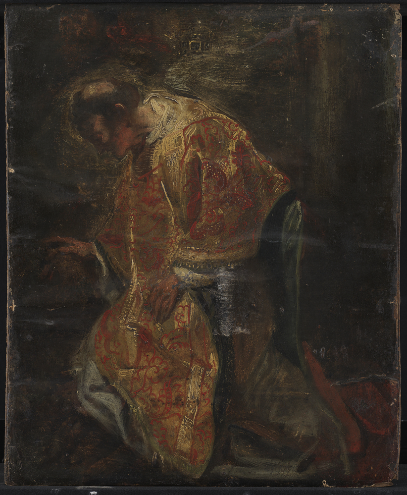 Studie af en bedende biskop