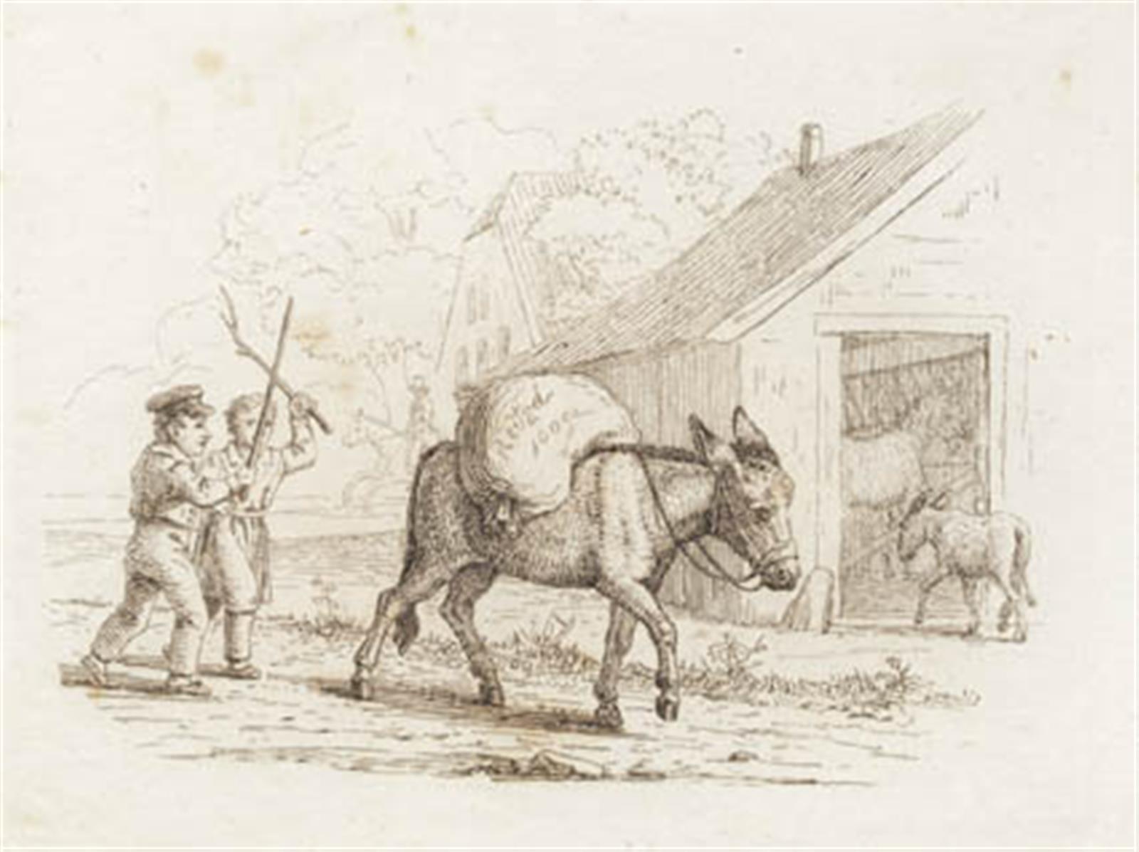 Illustration til "Halvhundrede Fabler for Børn" af Hey