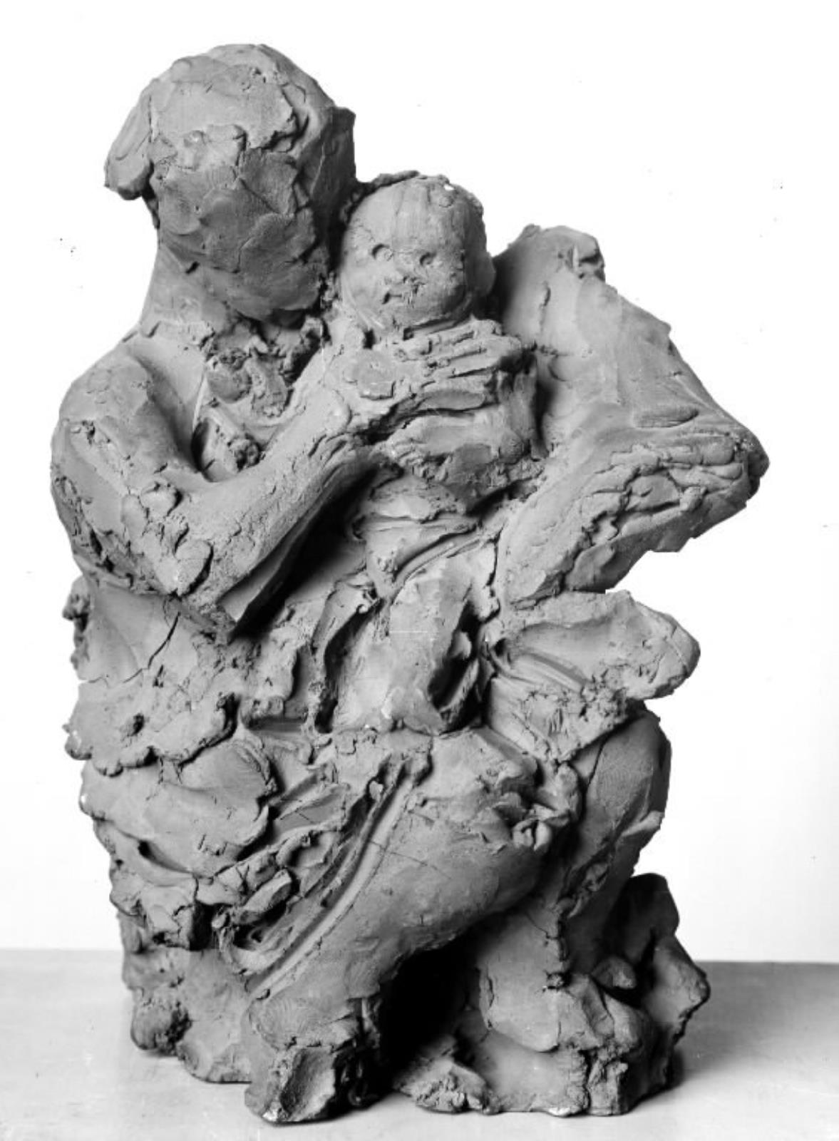 Moder og barn. Kunstnerens første hustru med sønnen Jens, Mogens Bøggild, 1939