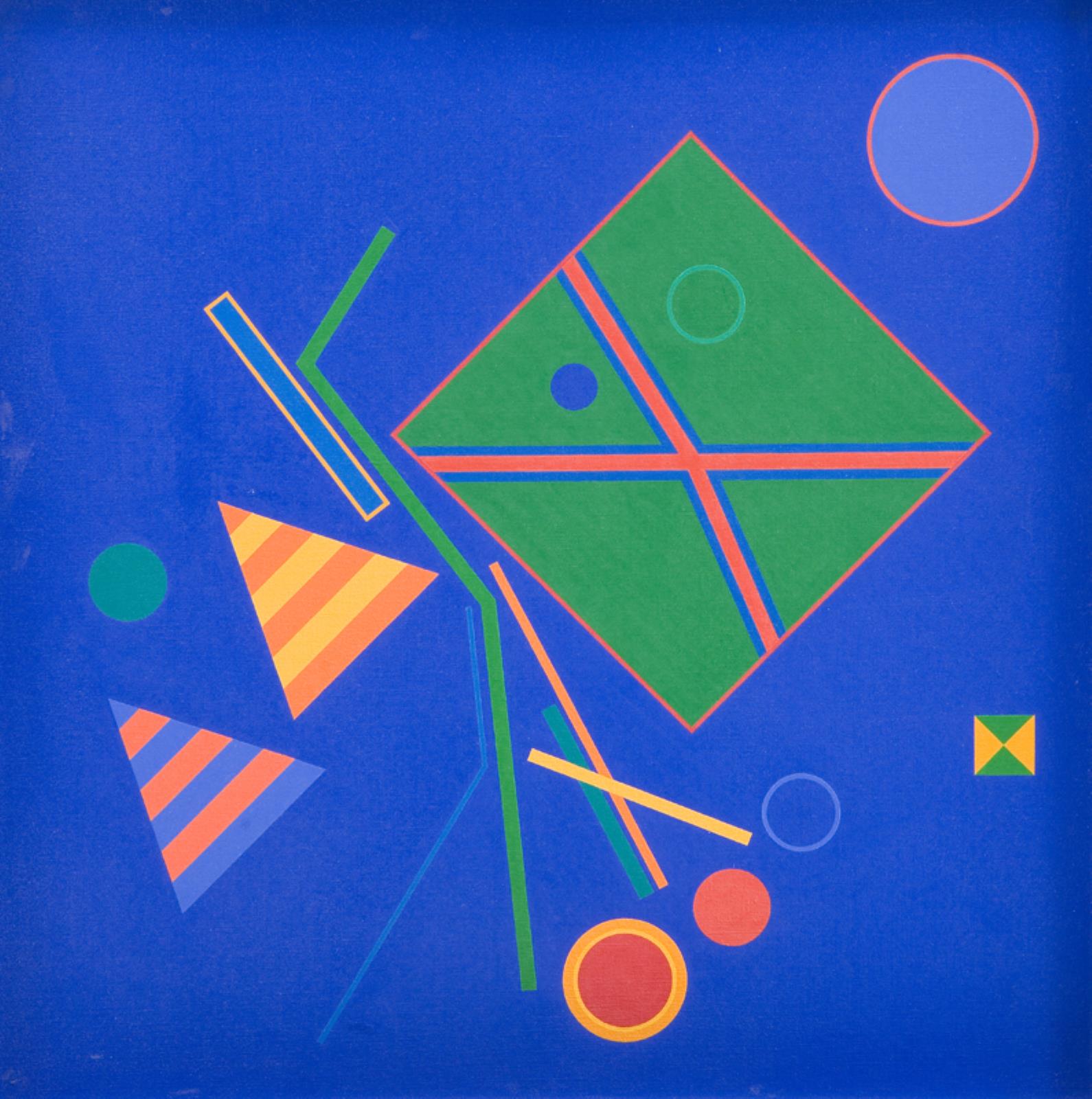 Komposition bestående af syv diagonale billedelementer, Mogens Lohmann, 1979