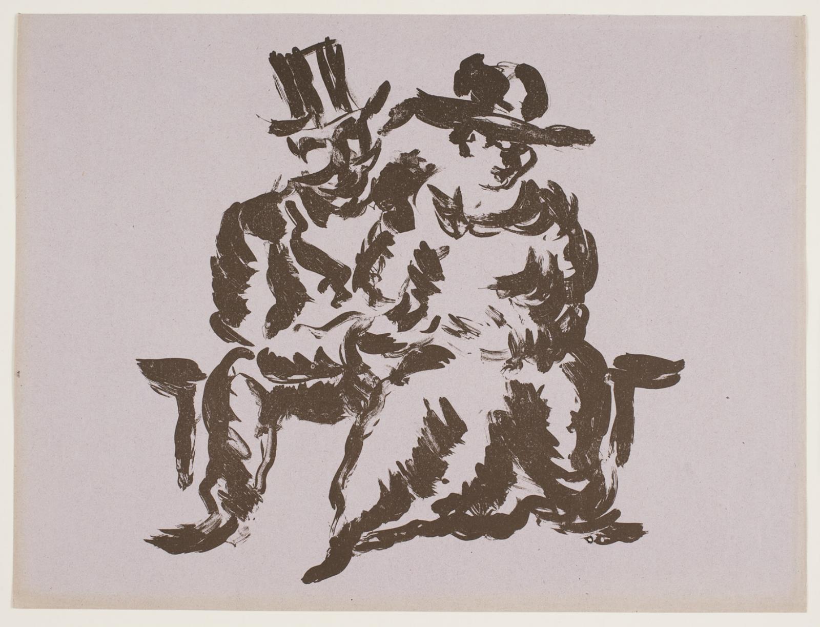 Siddende mand og kvinde, Vilhelm Lundstrøm, 1920