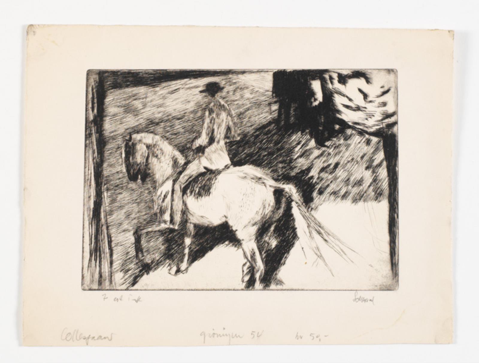 Rytter og hest, Hans Lollesgaard, 1952-1955