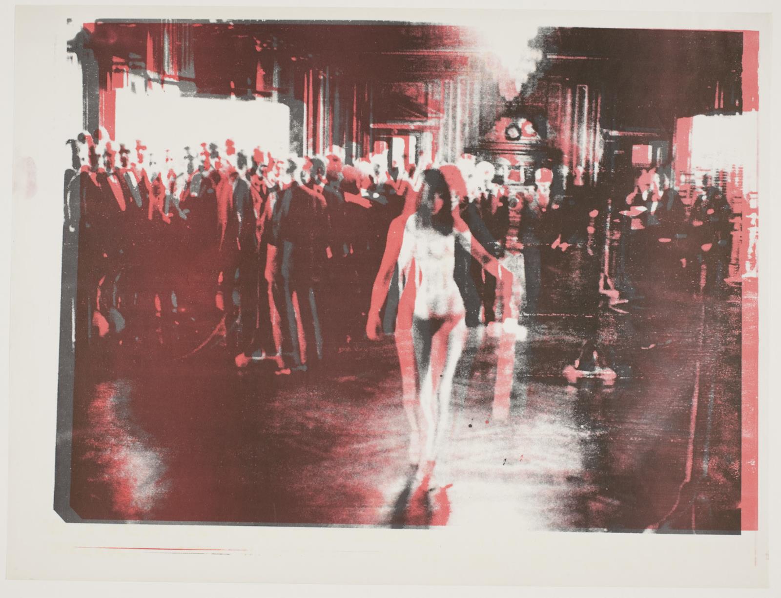 Blad fra serien "Den kvindelige Kristus". Børsaktionen 29.5.1969, Lene Adler Petersen, 1969