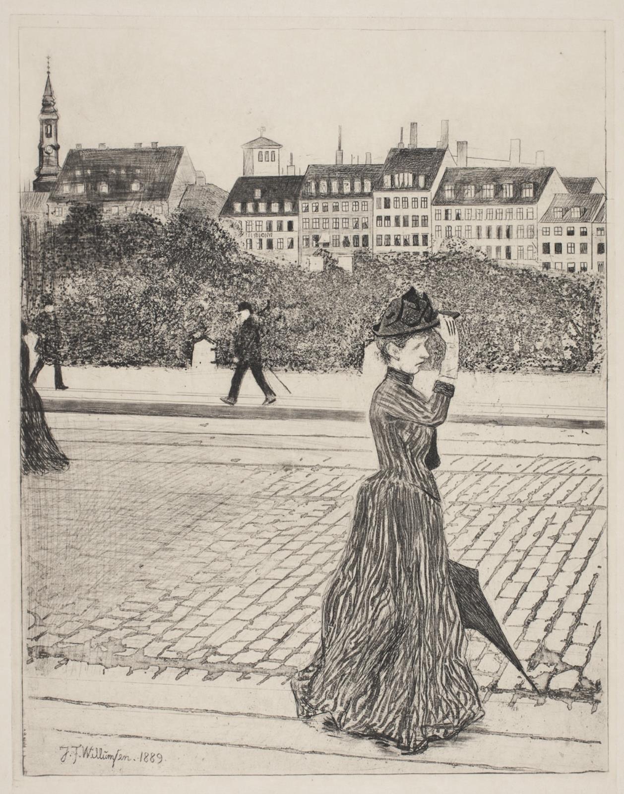 Dame der spadserer, J.F. Willumsen, 1889